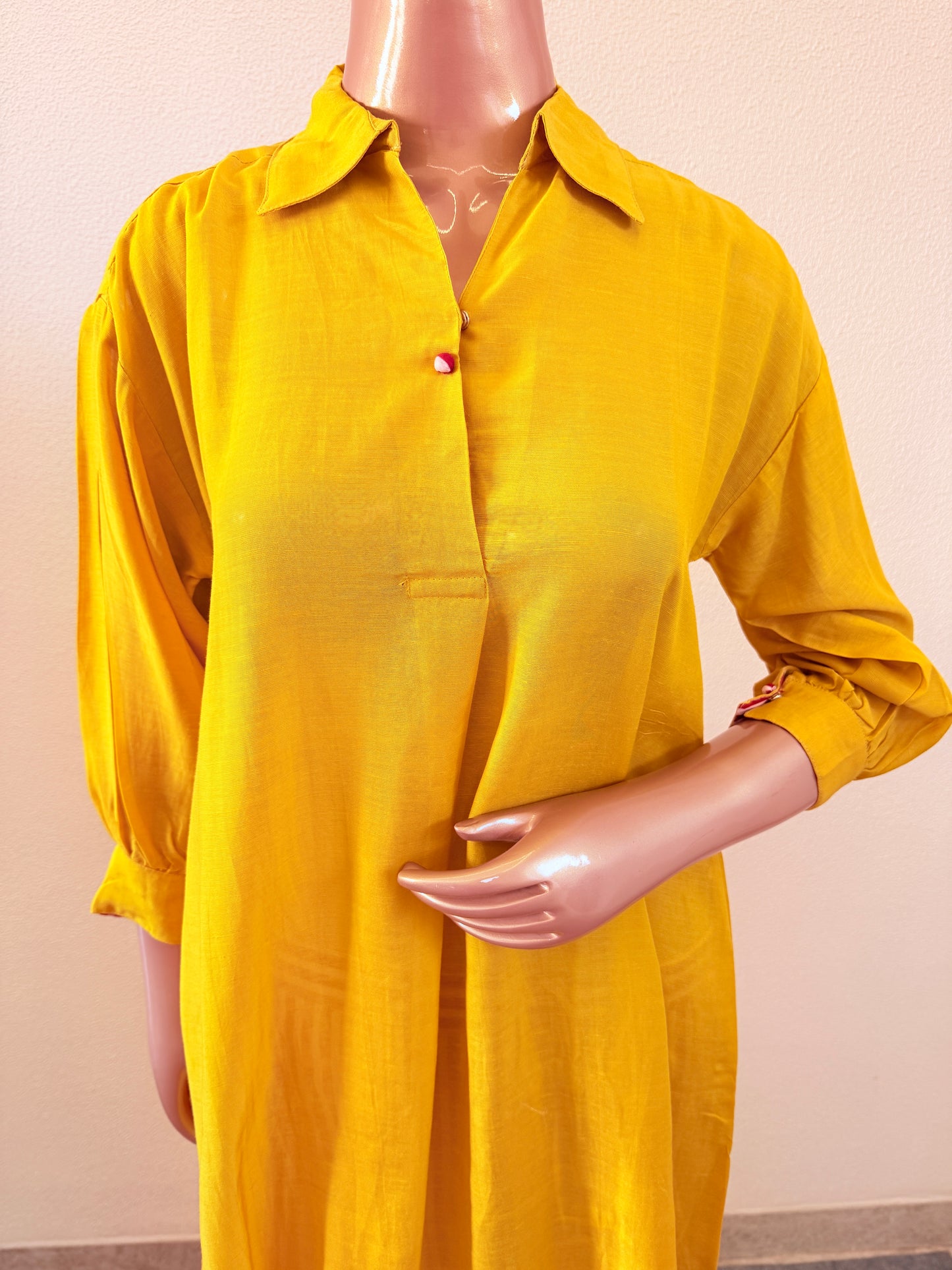 Viscose Linen Kurta with Striped Pants