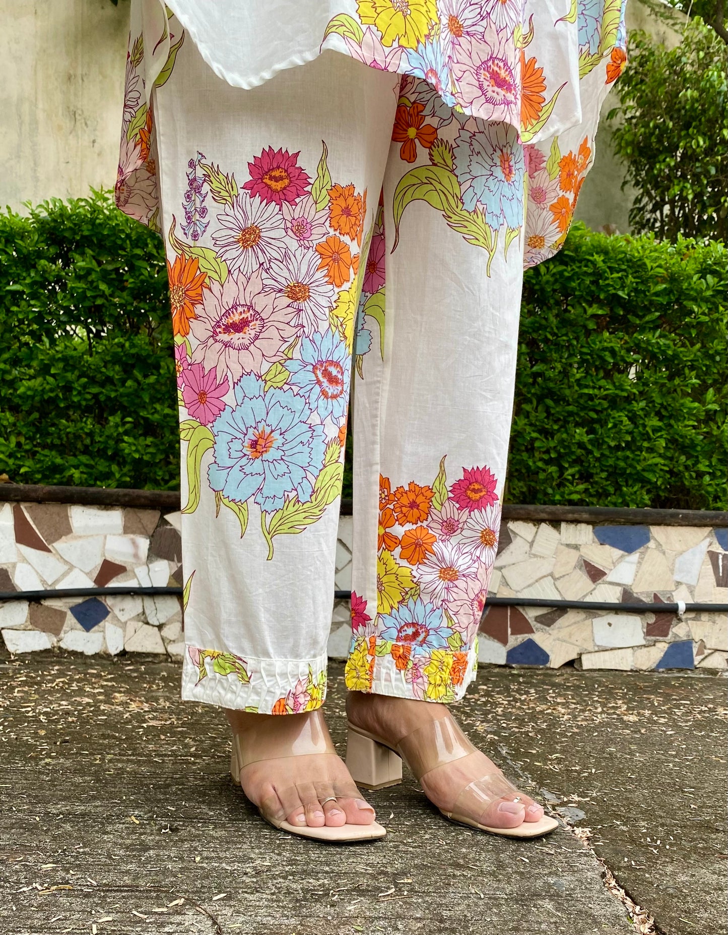 Floral Cotton Kurta Pant Set