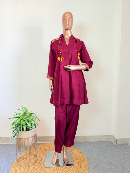 Dola Silk Coord set with Farsi Salwar