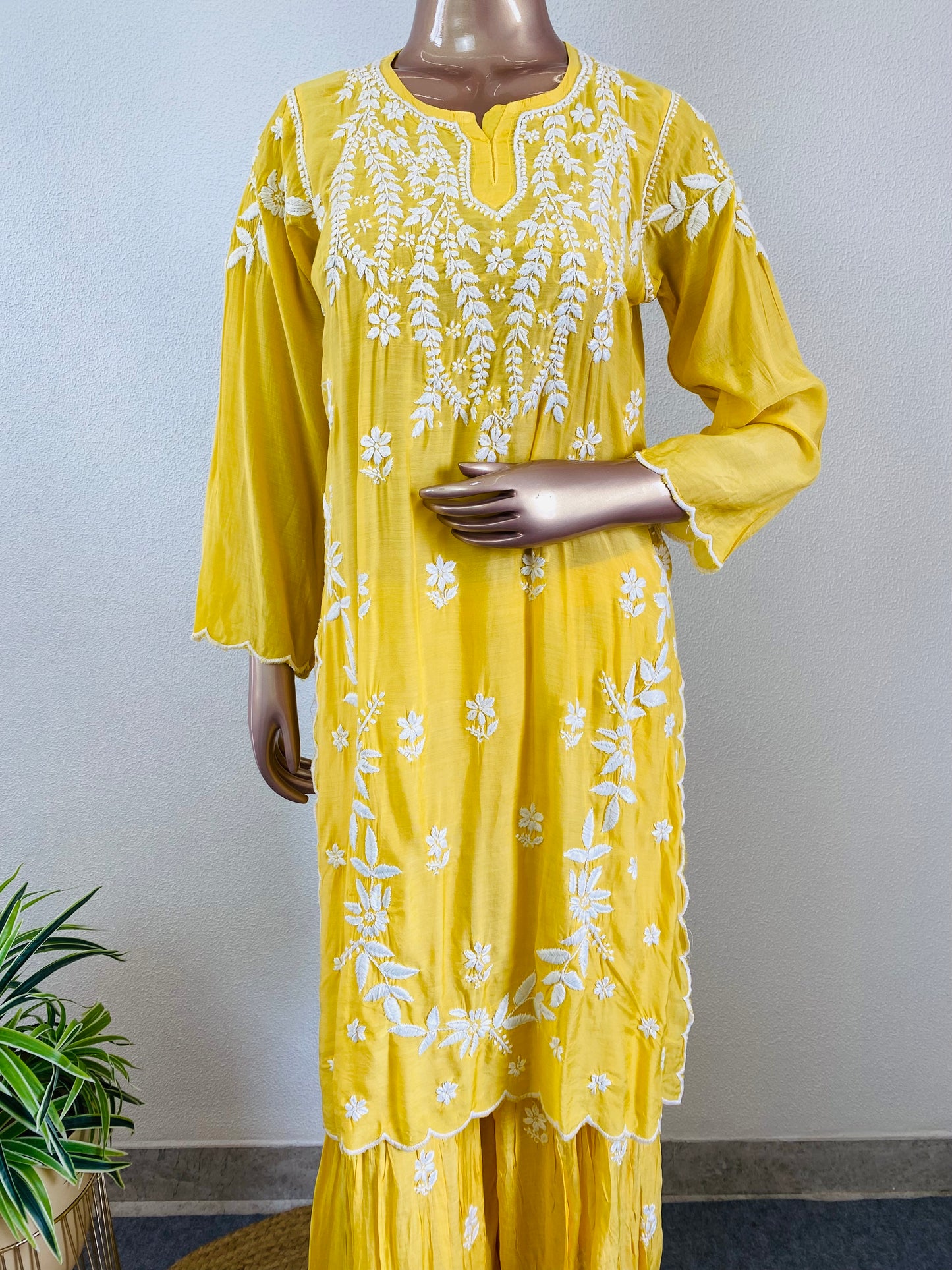 Muslin Chikankari Sharara Set