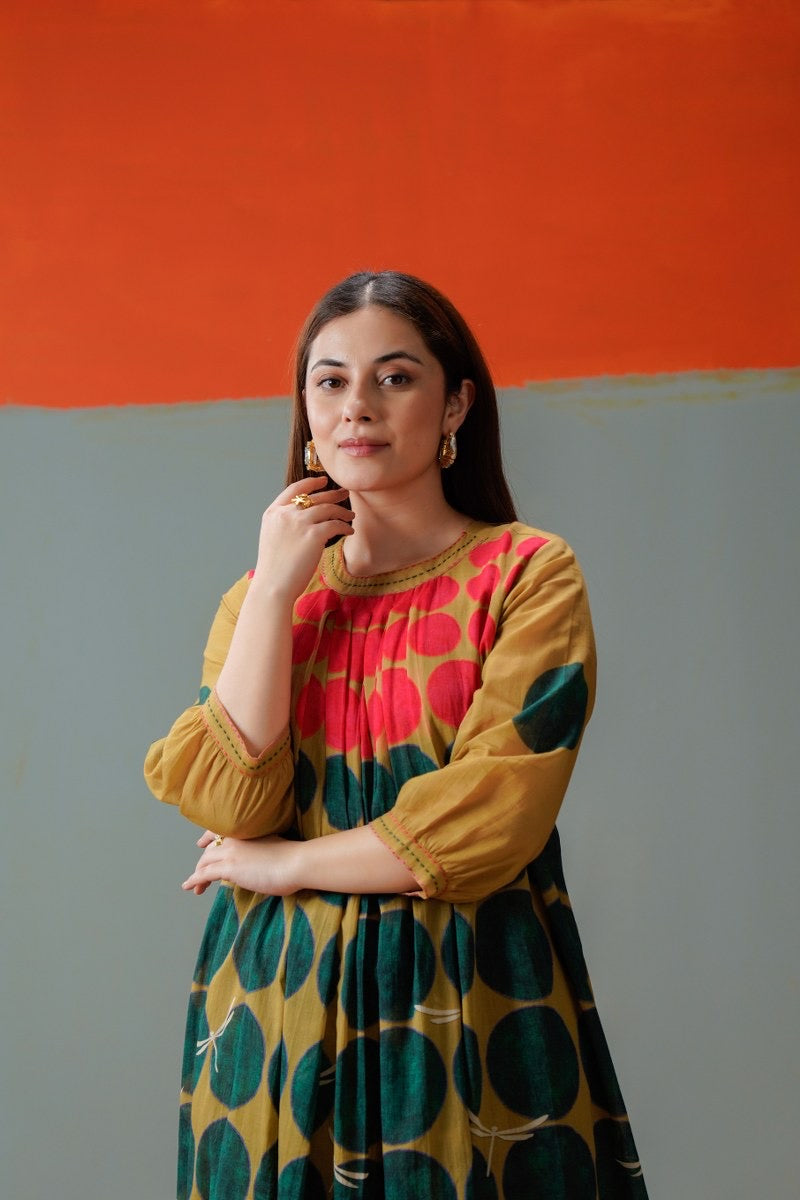 Polka Dot Mul Cotton Kurta Pant