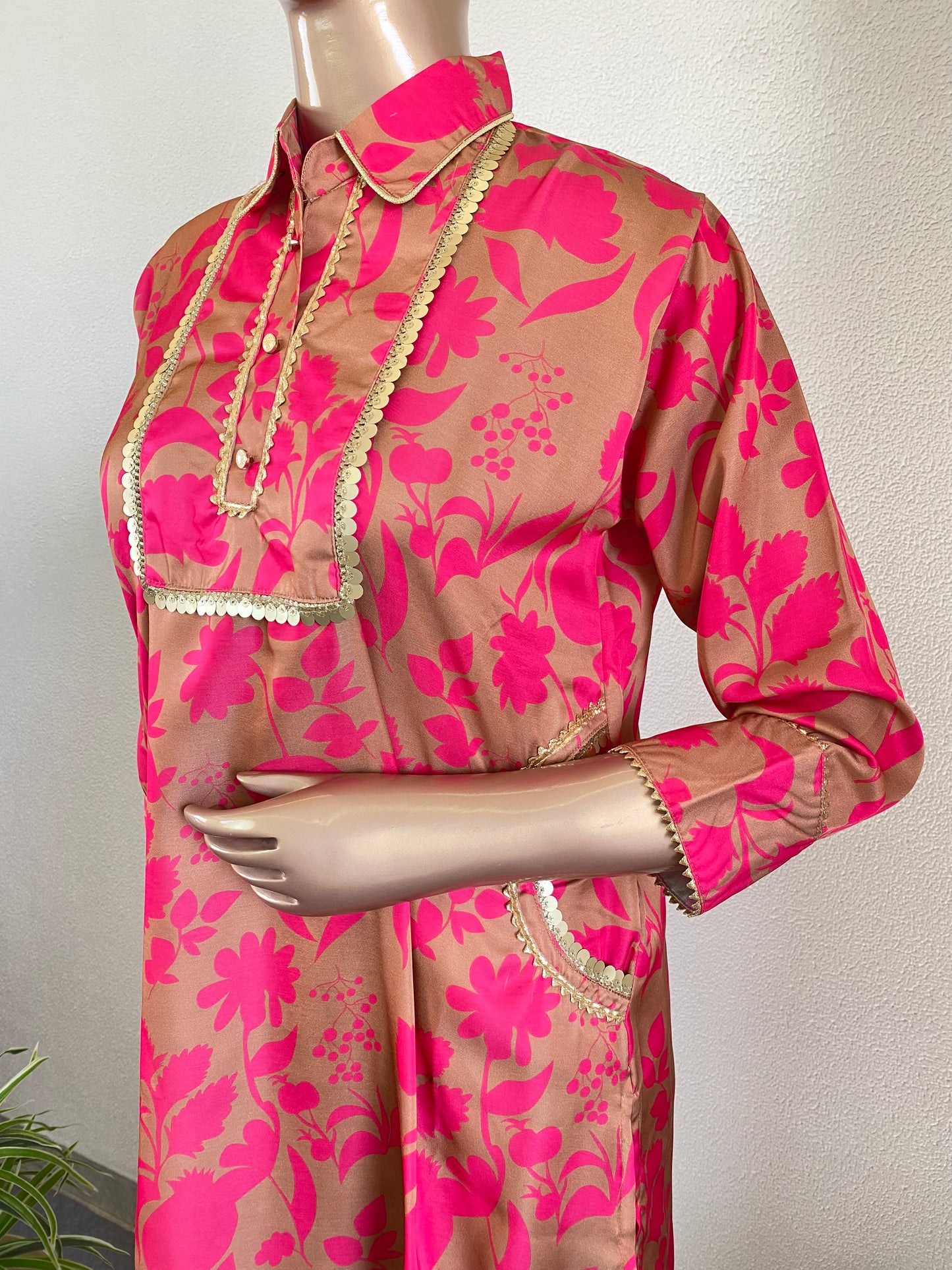 Satin Silk Kurta with Afghani Pants