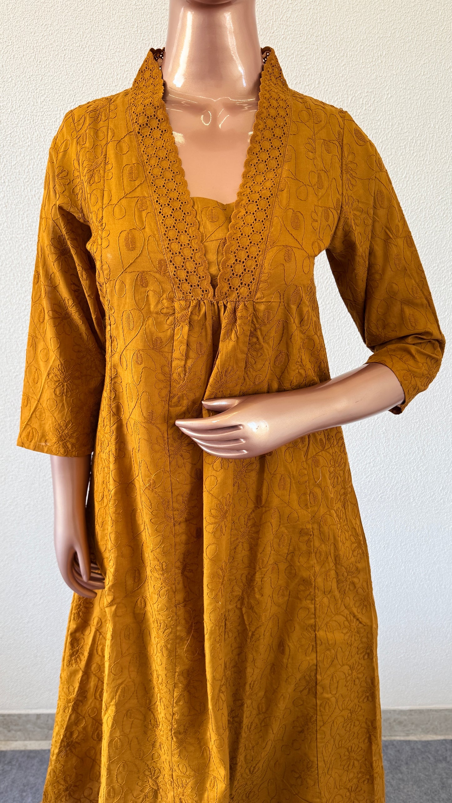 Cotton Kurta Pant set with lace work