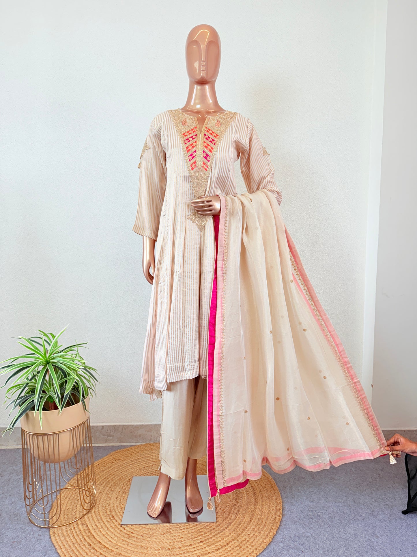 Tissue Suit Set with Zari Work