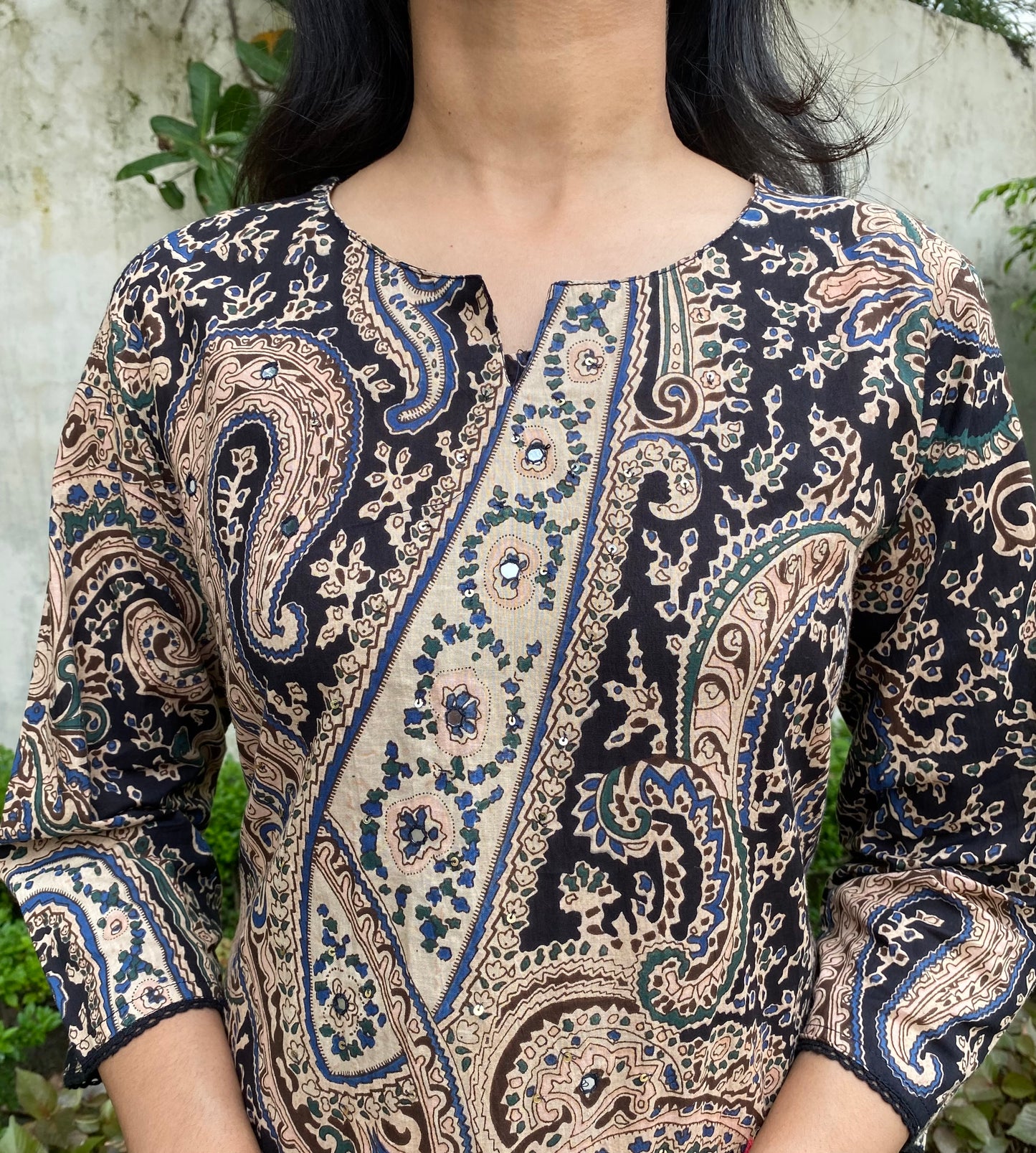 Paisley Print Cotton Kurta Pant