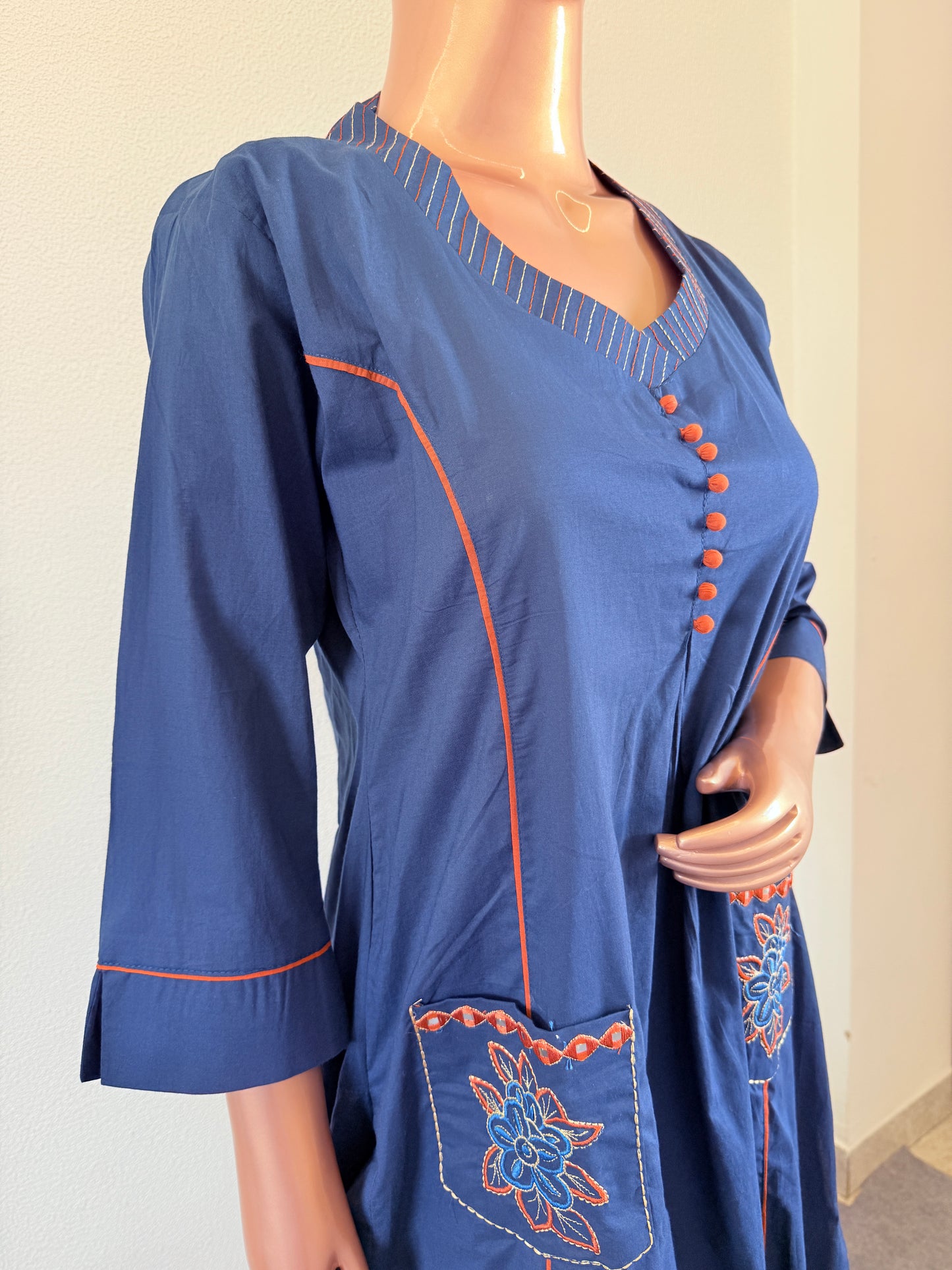 Cotton Suit Set with Chanderi Han Block Print Dupatta