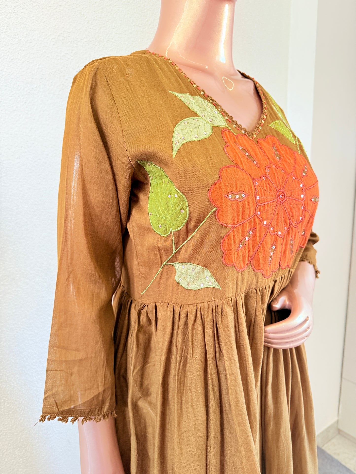 Maati Mul Frock Suit with Appliqué Work