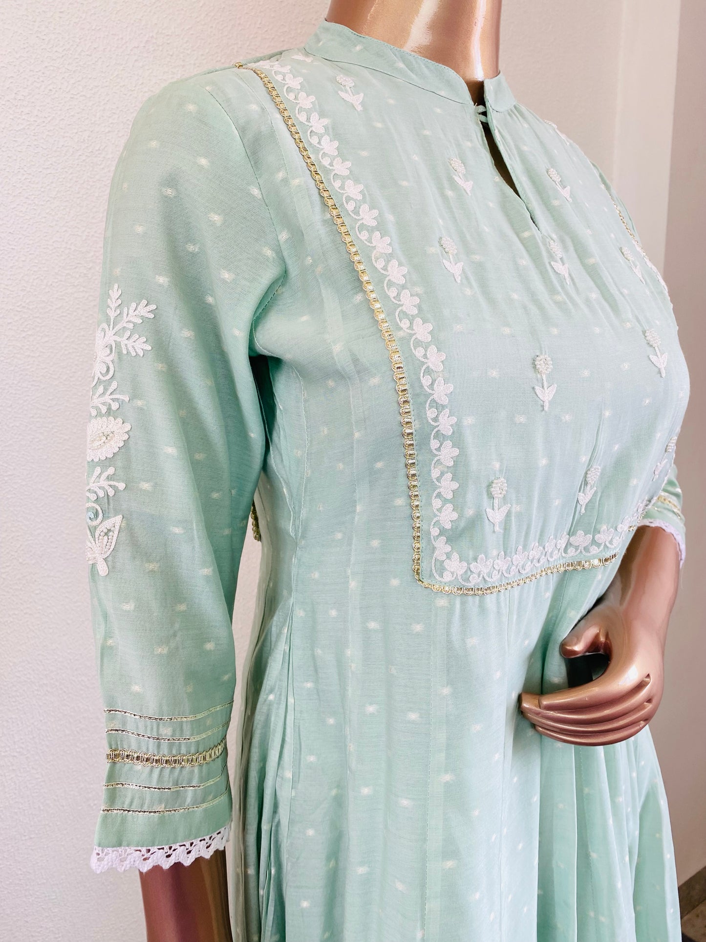 Chanderi Anarkali Dress with Kota Doria Dupatta