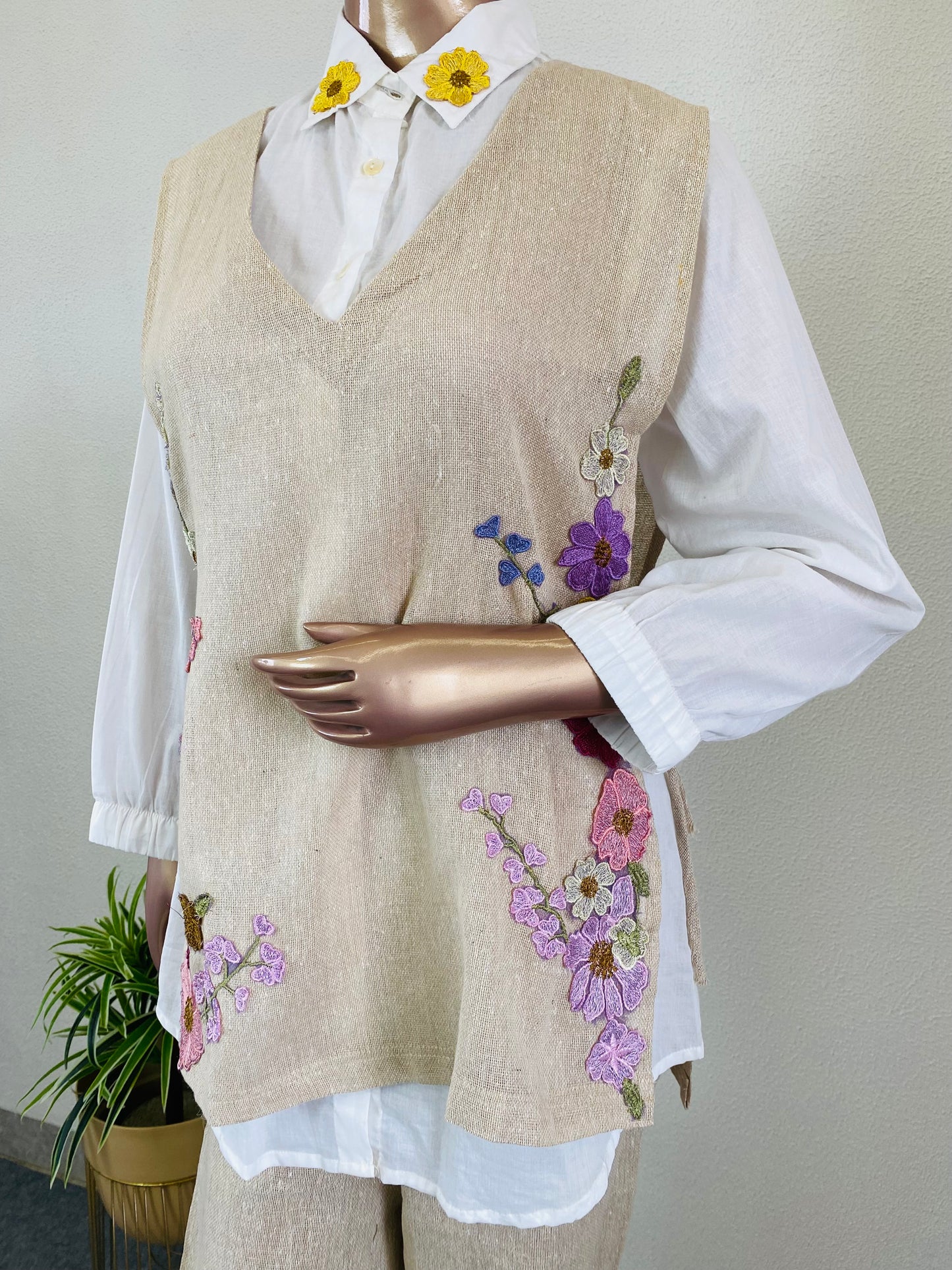 Jute Coord Set with Mul Shirt