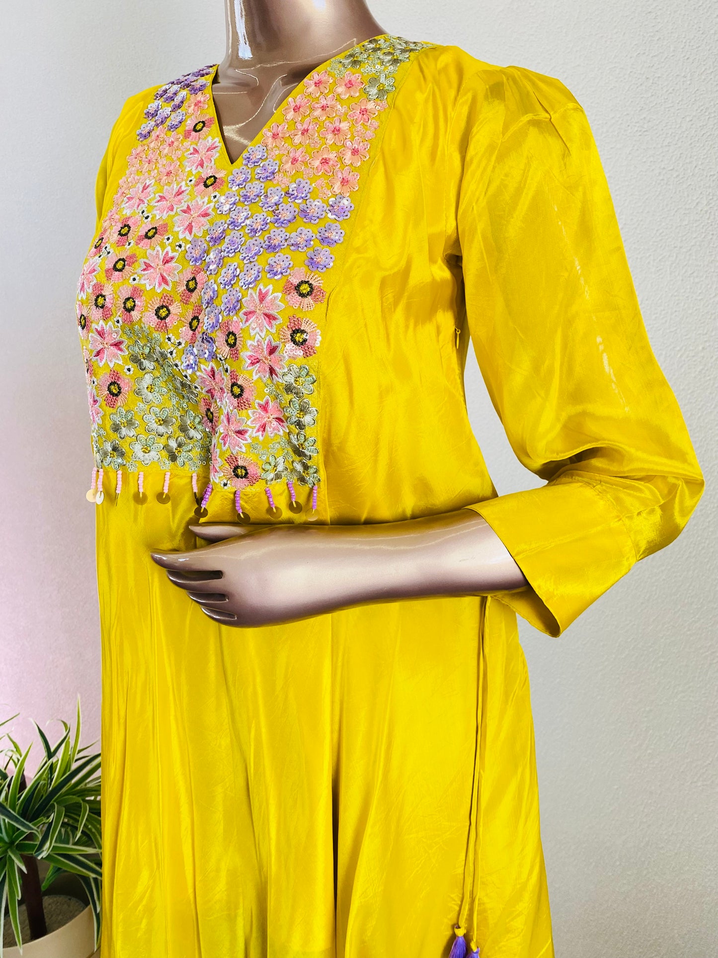 Silk Indowestern with Heavy work on Yoke