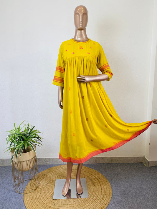 Jamdani Tunic with Hand Work Detail on yoke