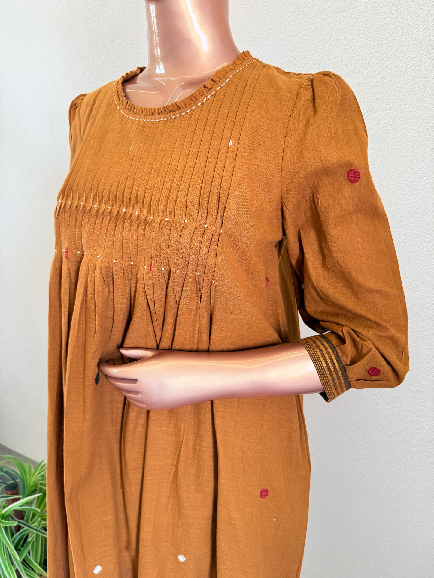 Jamdani Tunic with Pintuck Yoke