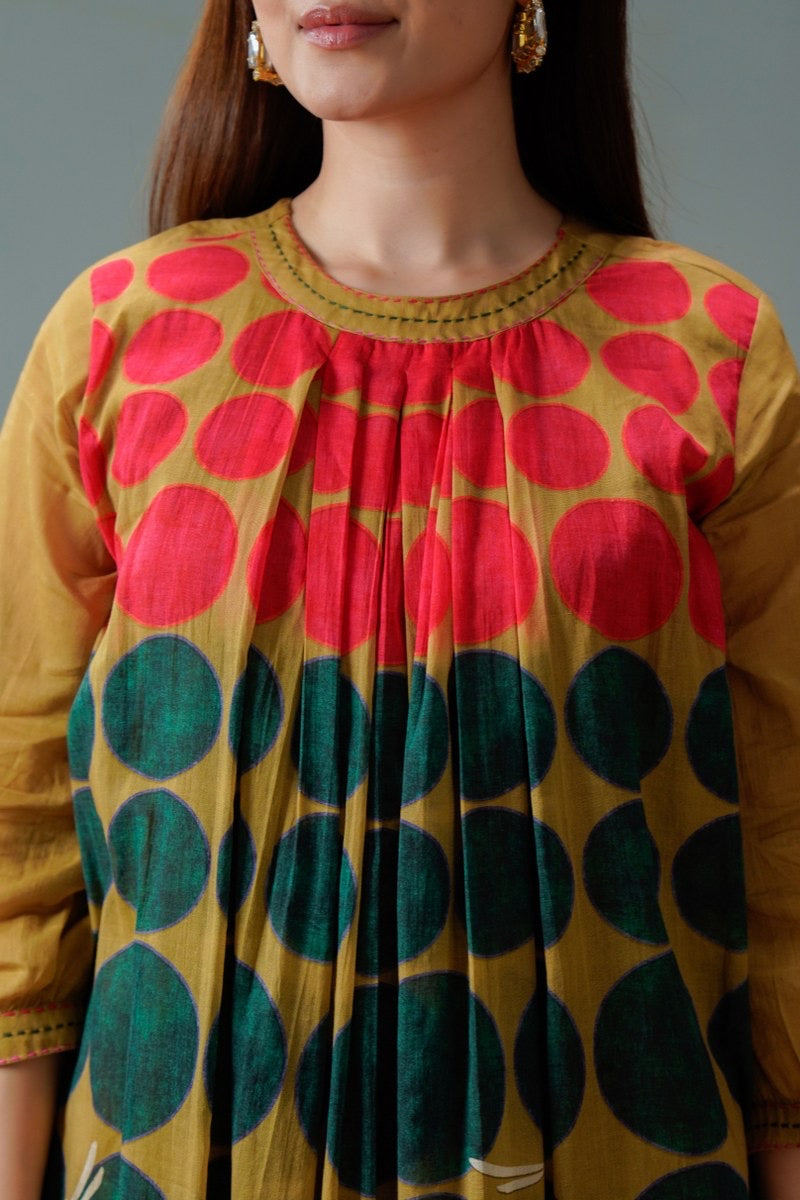 Polka Dot Mul Cotton Kurta Pant