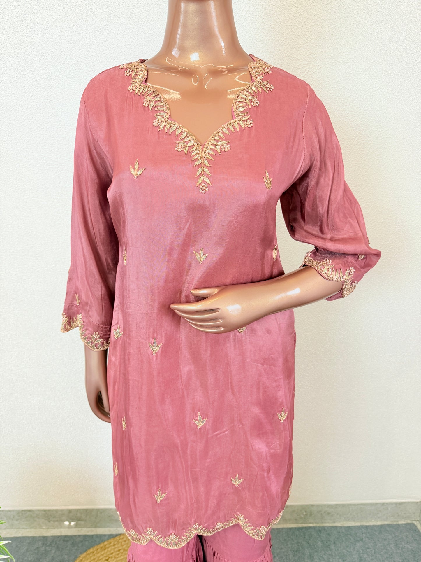 Pure Silk Sharara Set with Gota Patti Work