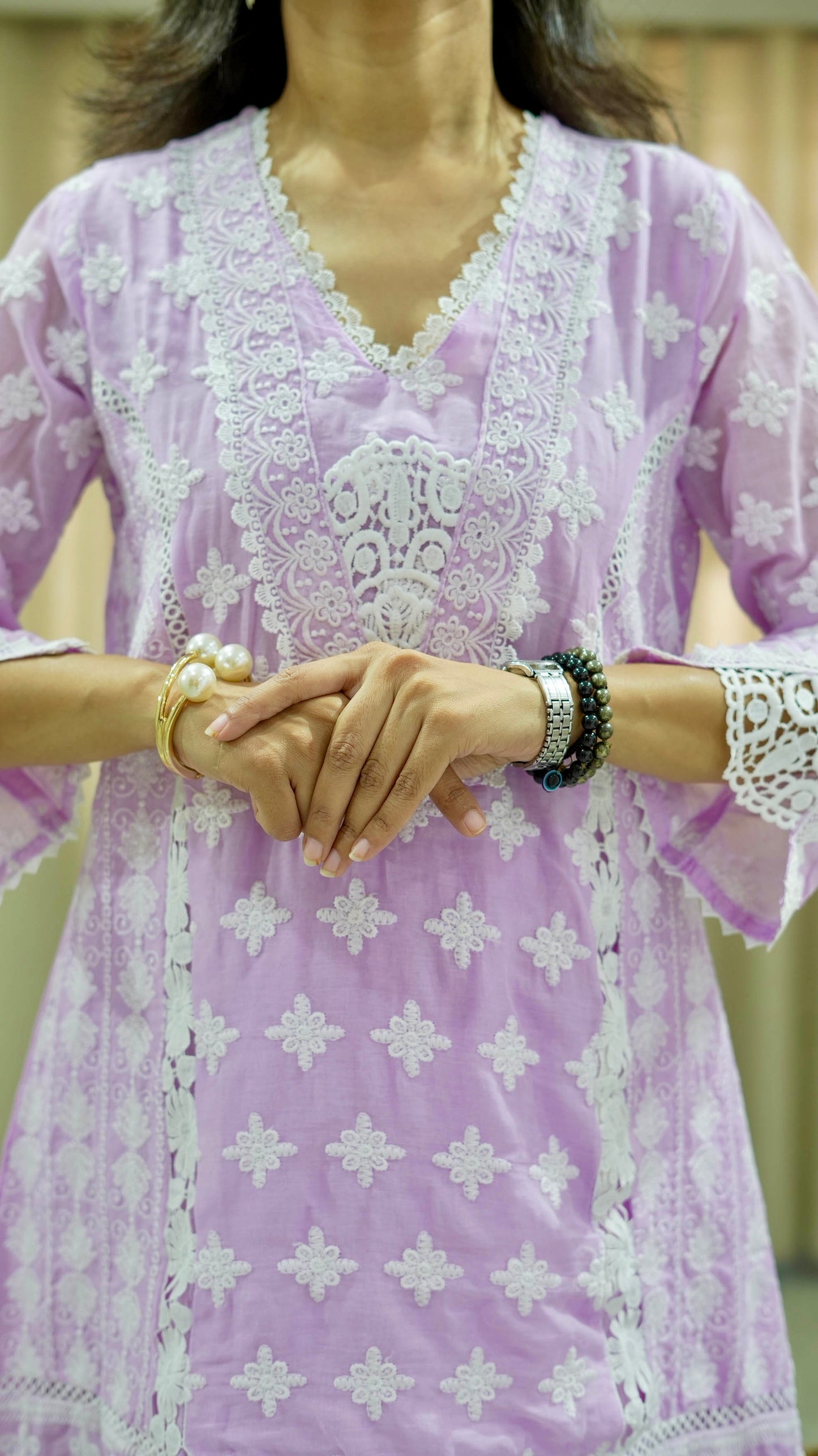 Mul Cotton Coord Set with Chikankari Work