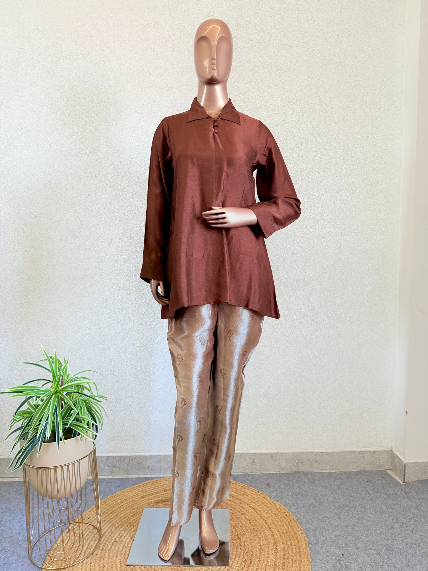 Dola Silk Coords with Brocade Jacket & Pants