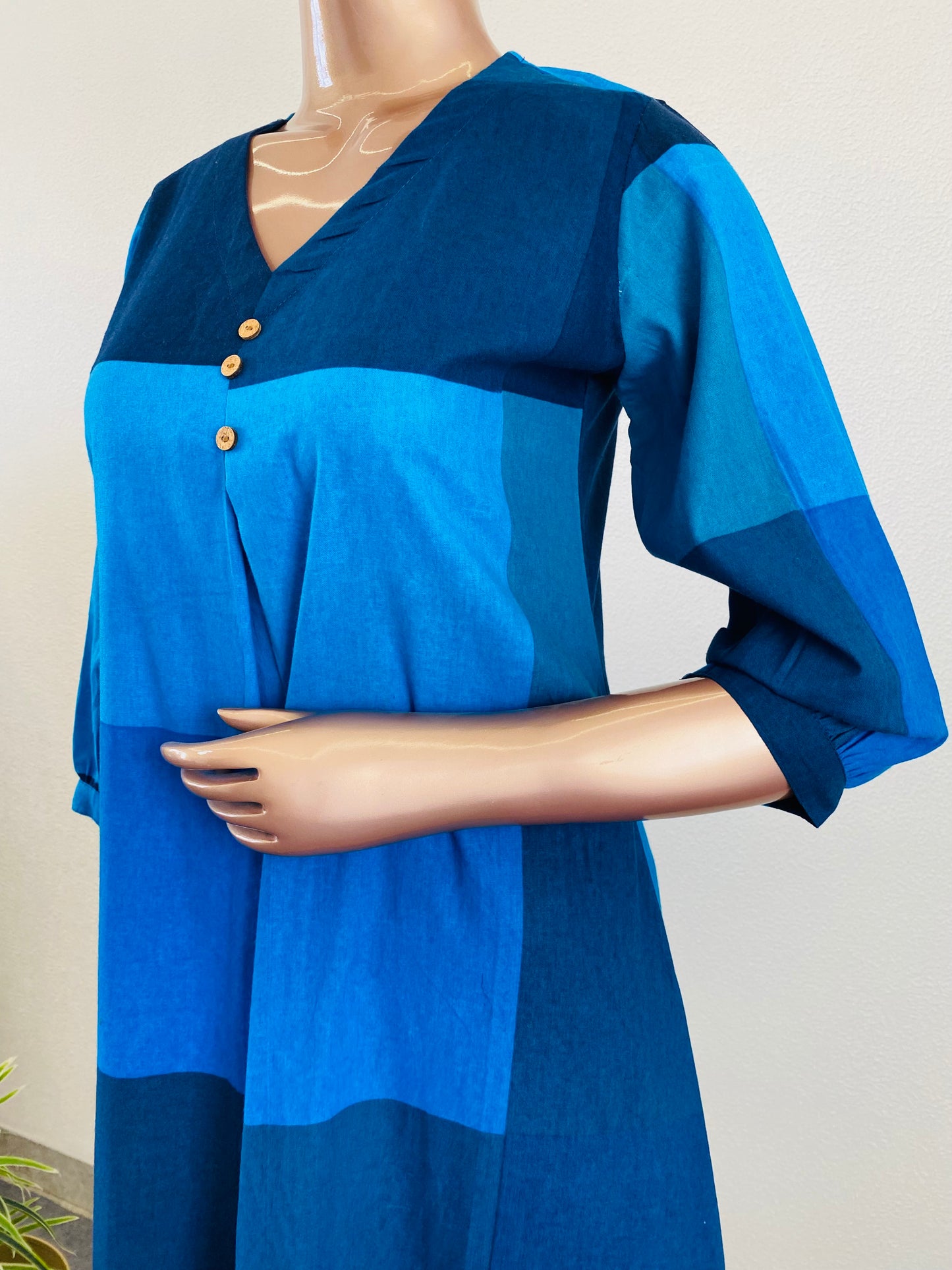 Soft Cotton Checkered Pattern Kurta Pant Set
