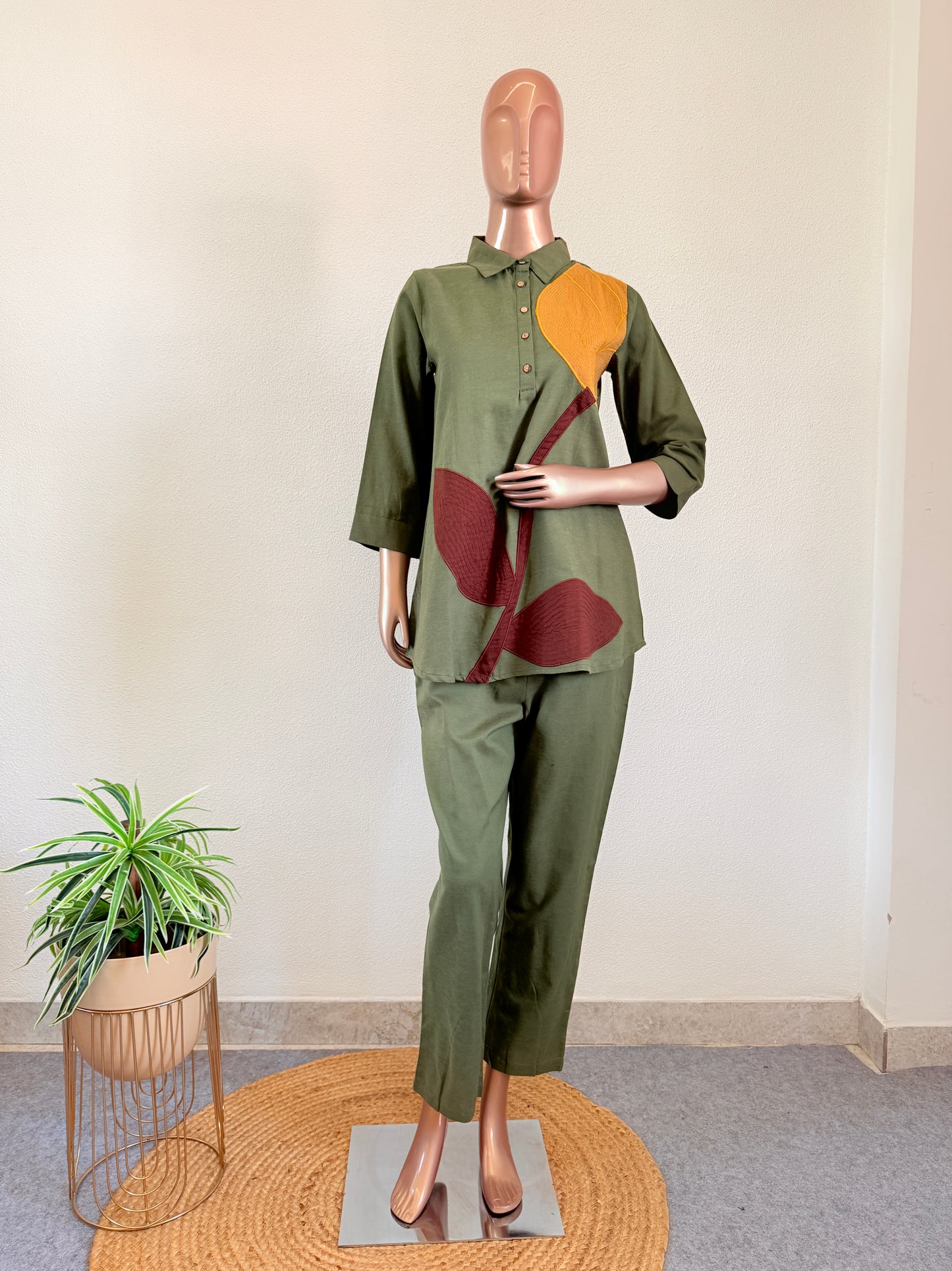 Cotton Co-ord Set with Patch Work