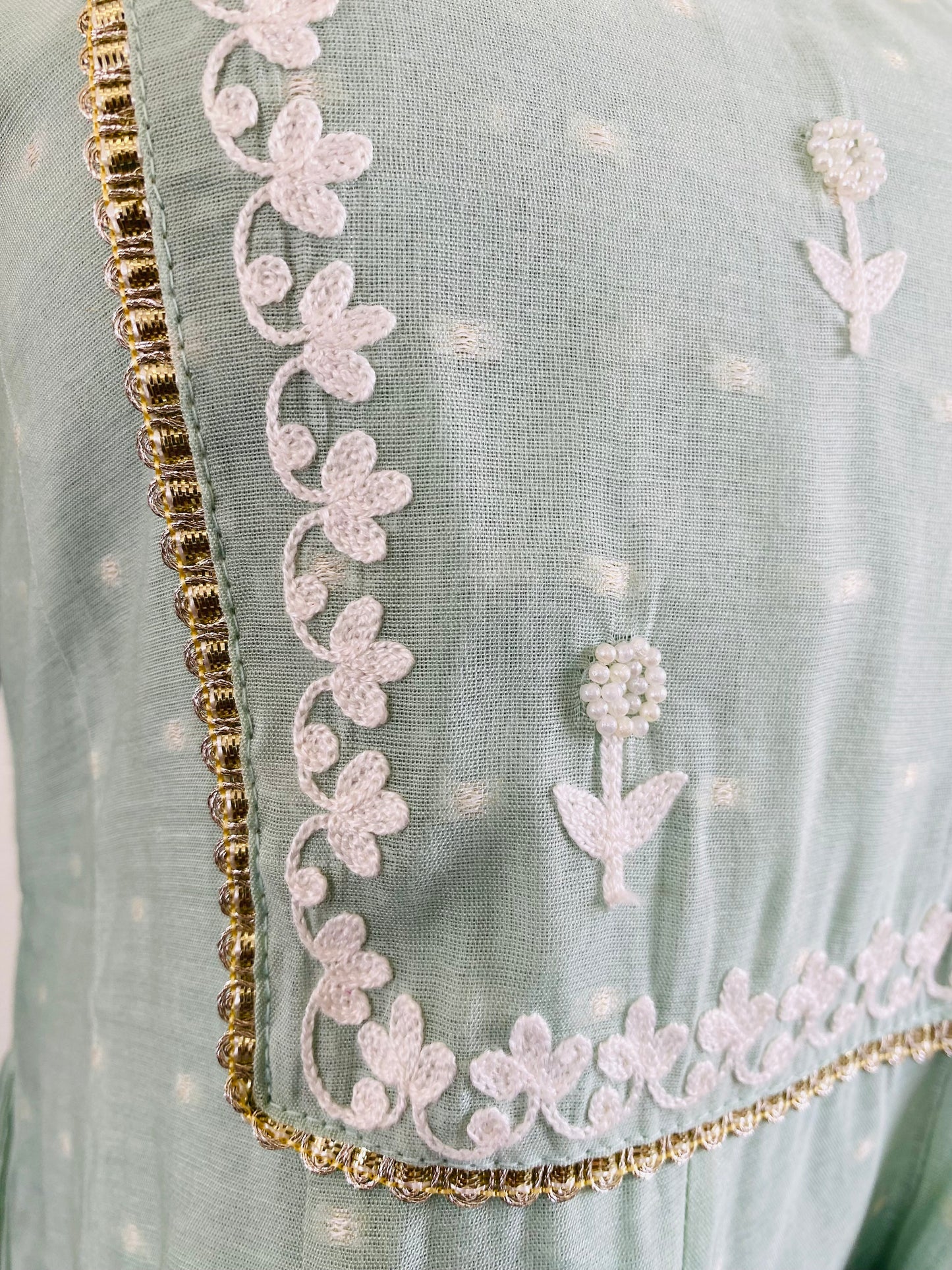 Chanderi Anarkali Dress with Kota Doria Dupatta