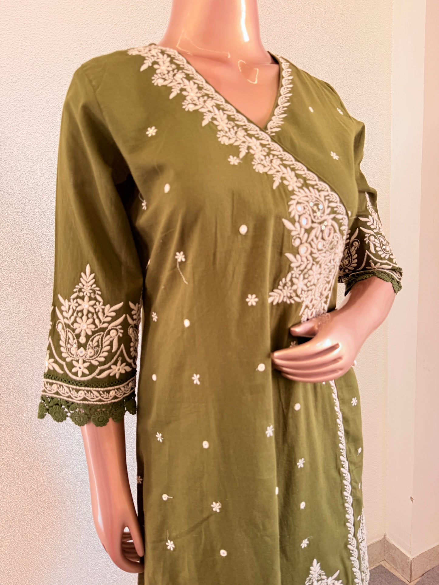 Short Angrakha Suit Set with Farsi Salwar