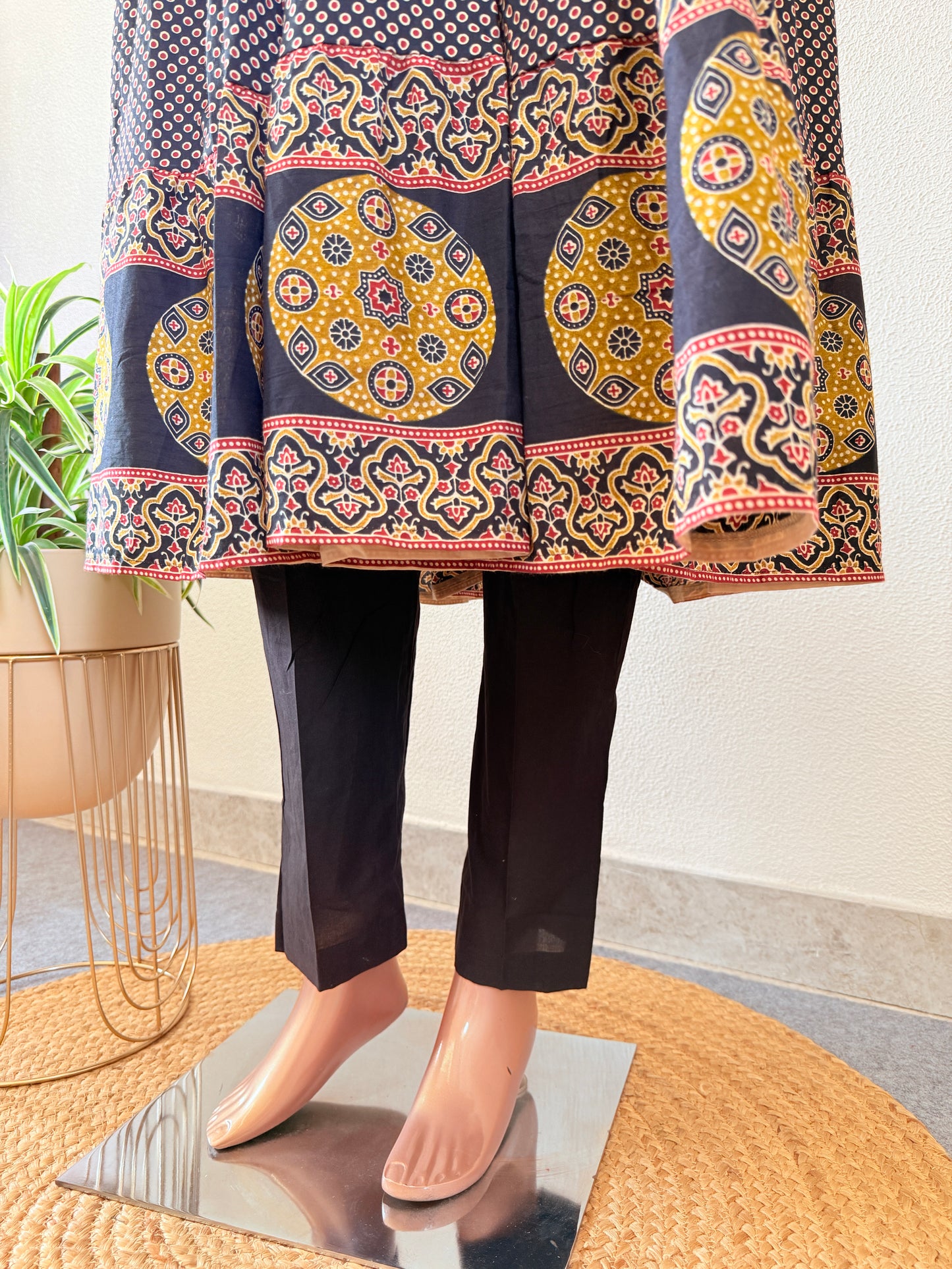 Tiered Pattern Cotton Printed Frock Suit