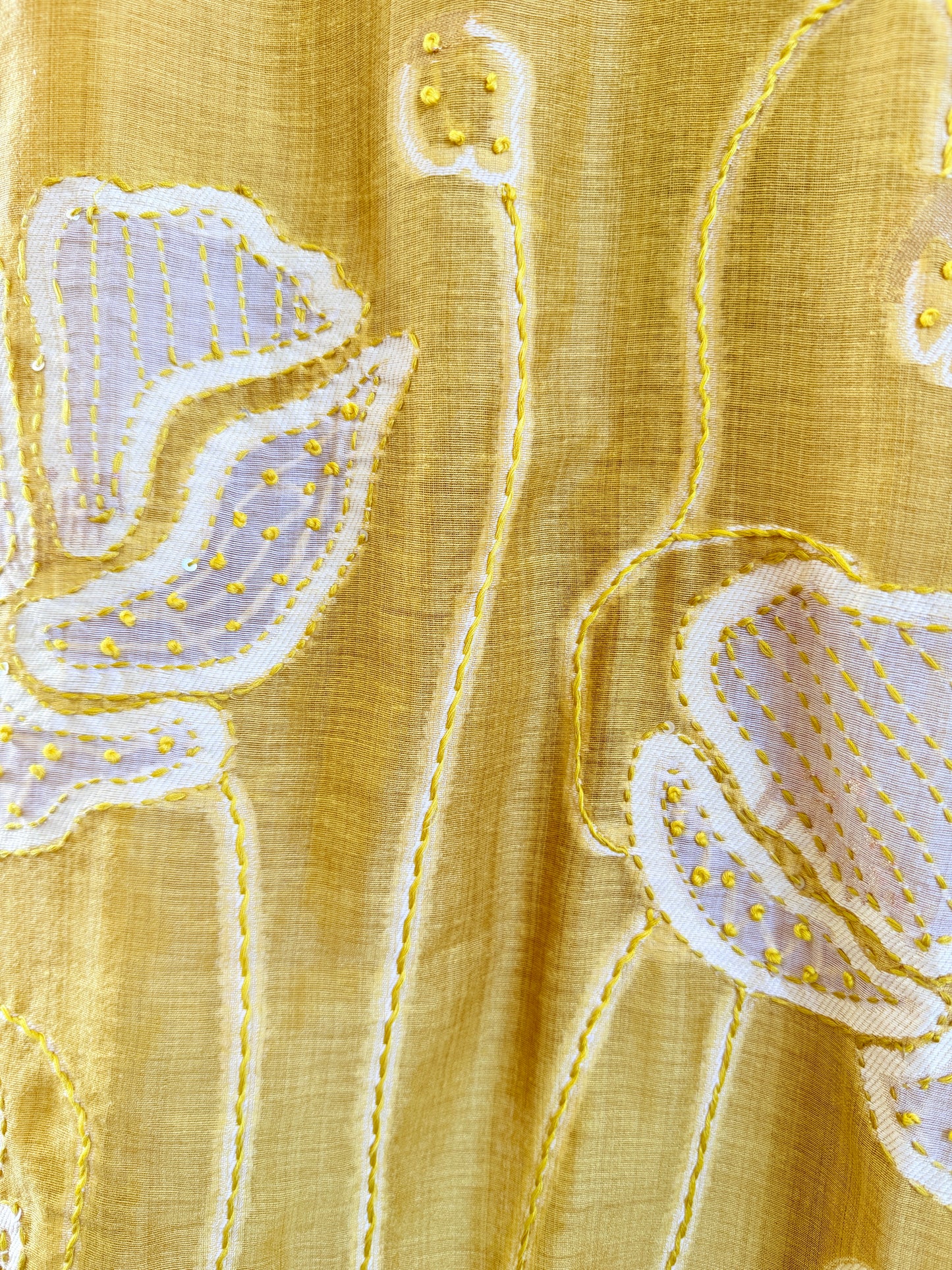 Chanderi Self Woven Suit Set with Kantha Work