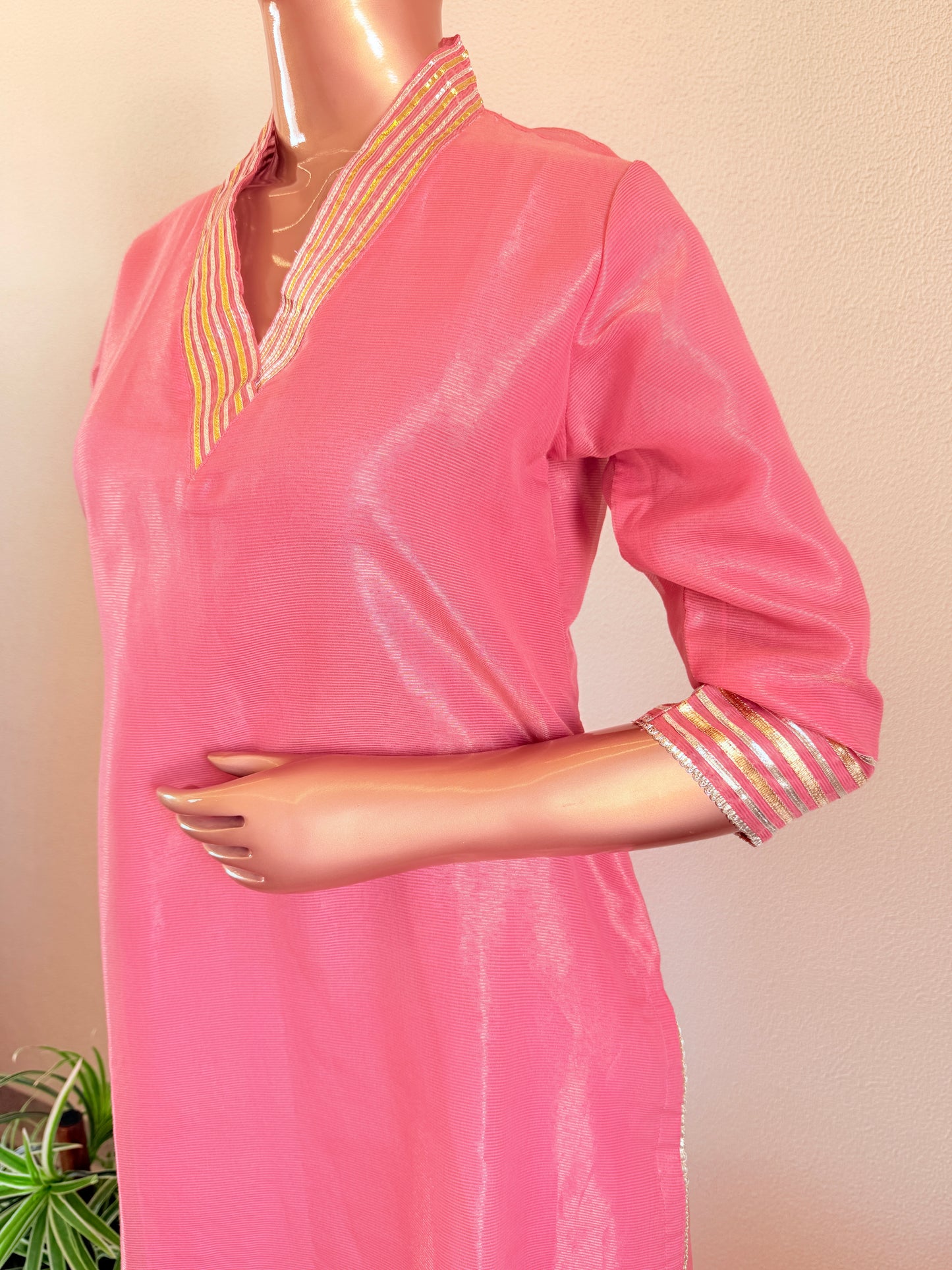 Tissue Suit with Mul Cotton Sharara & Organza Dupatta