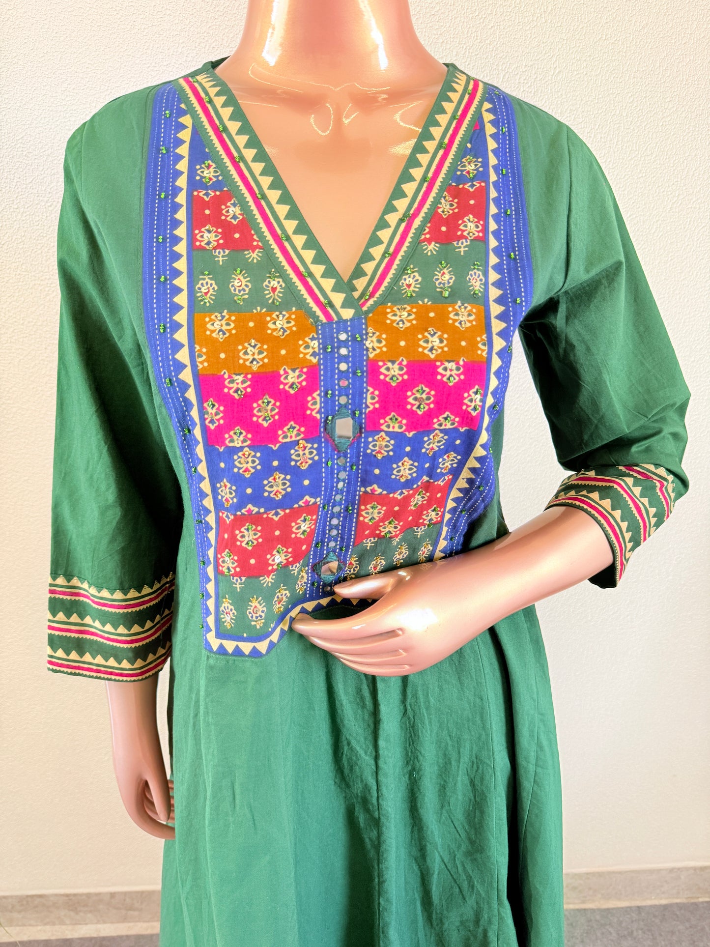 Cotton Frock Suit with Printed Mul Dupatta