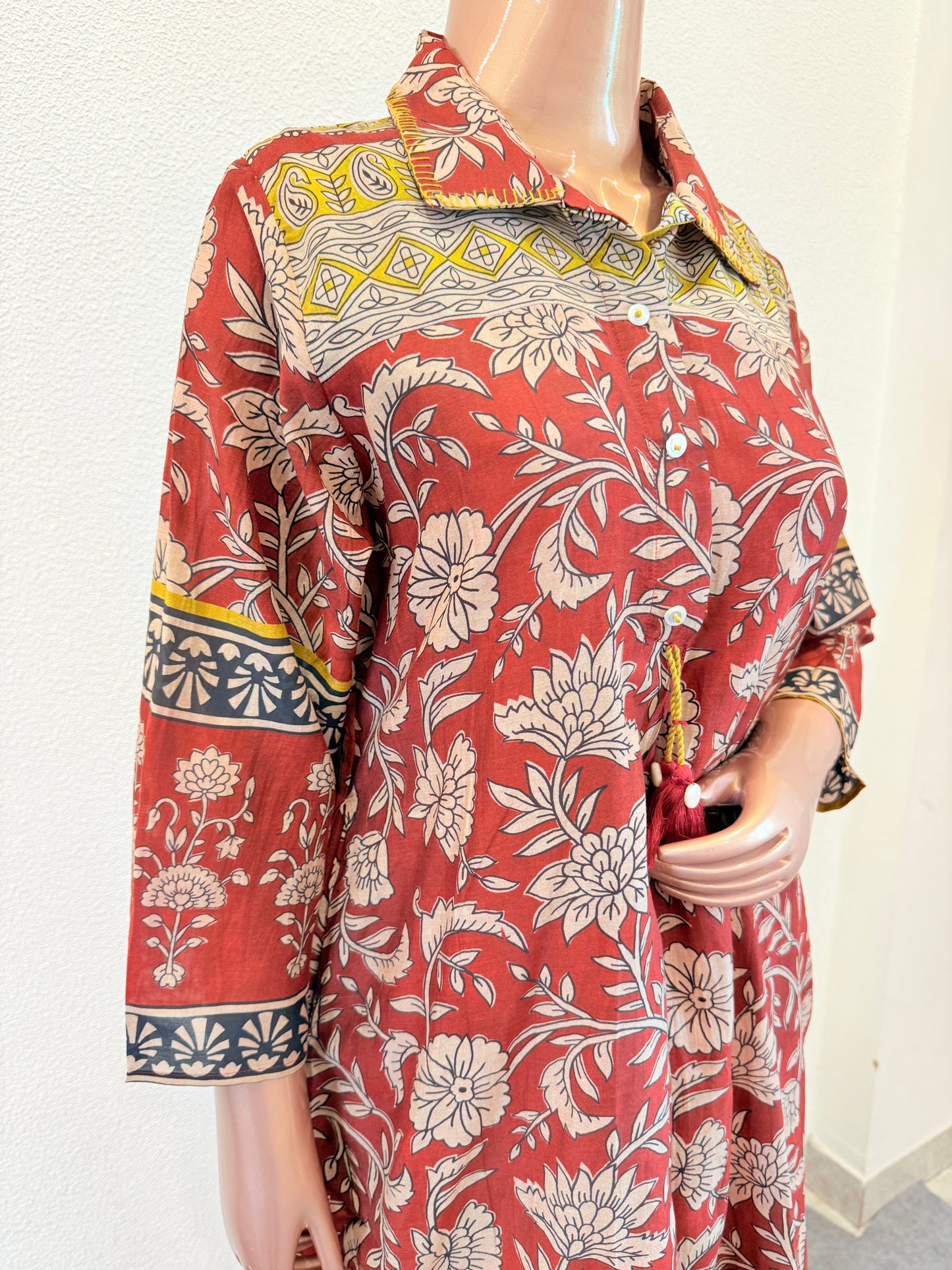 Ajrakh Print Mul Chanderi Kurta Pant Set