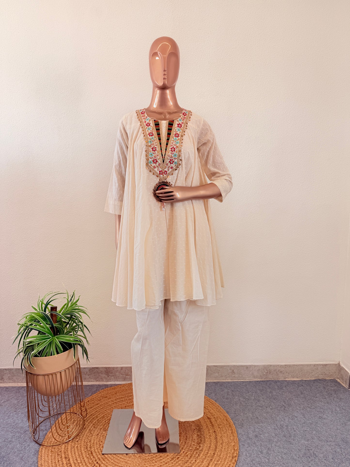 Kora Cotton Peplum and Pant Set