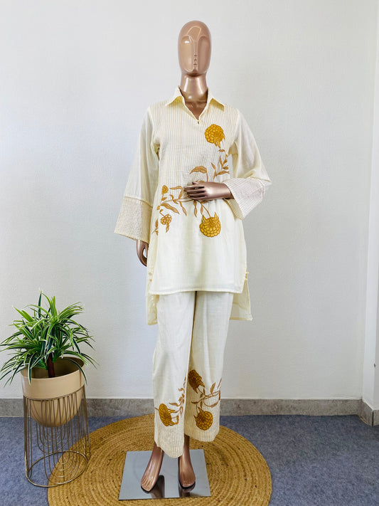 Embroidered Mul Cotton Coord Set