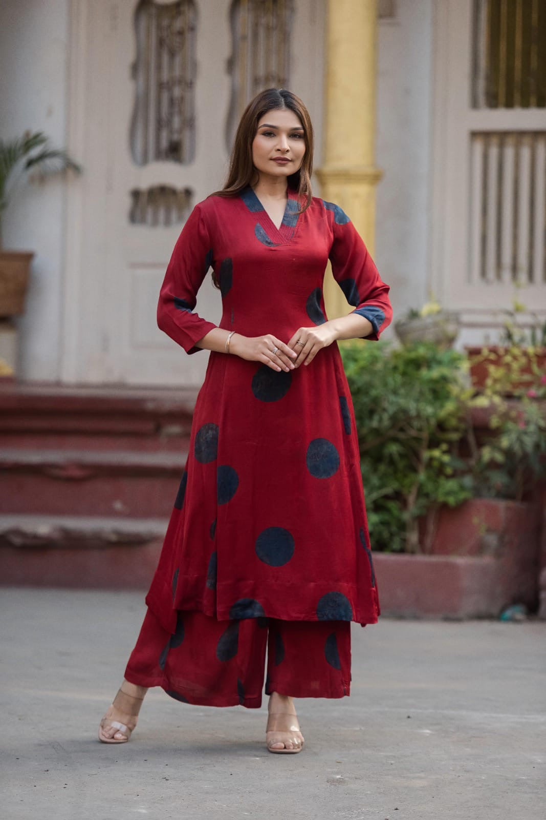 OG ajrakh Print Modal A-Line Kurta Palazzo Set