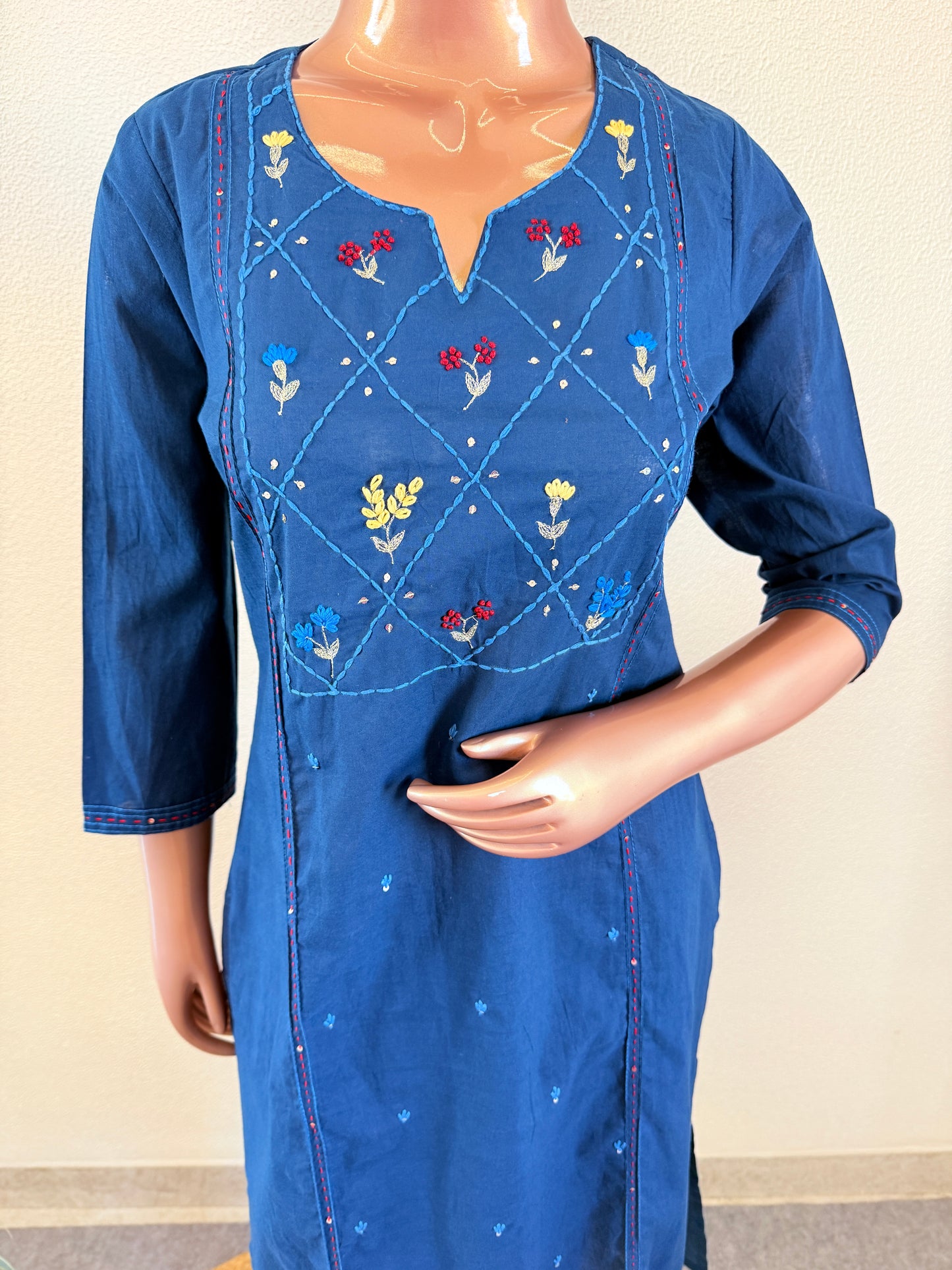 Cotton Suit with Handpainted Mul Dupatta