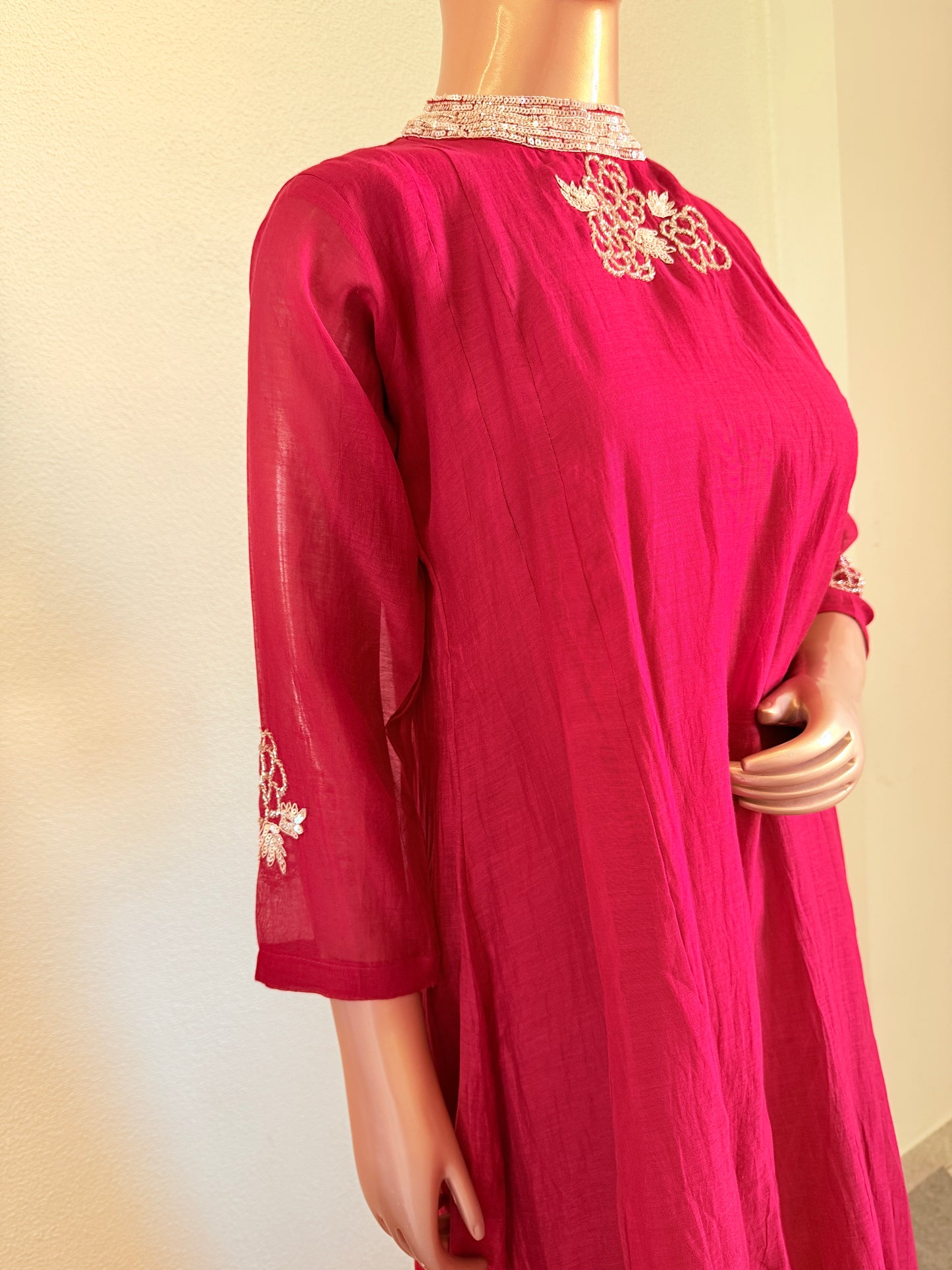 Sequins Work Mul Chanderi Anarkali Suit