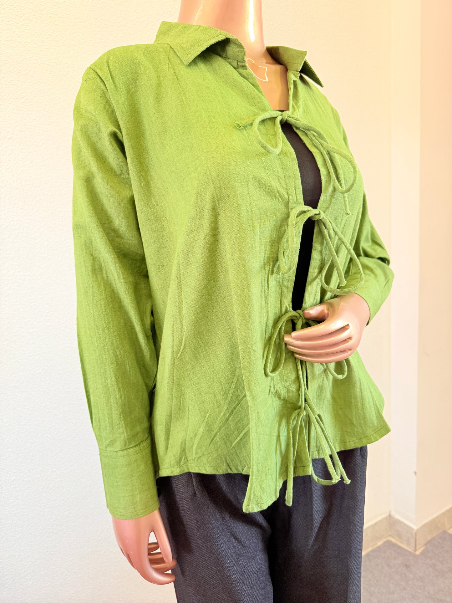 Linen Shirt with front tie up