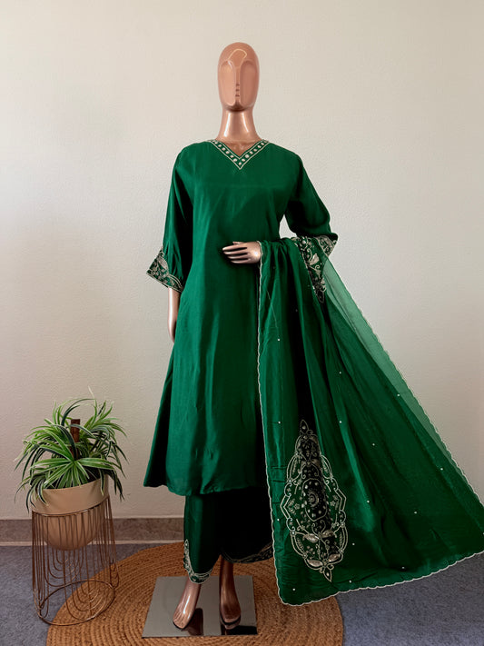 Dola Silk Suit set with Pearl Work