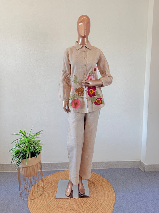 Embroidered Jute Coord Set