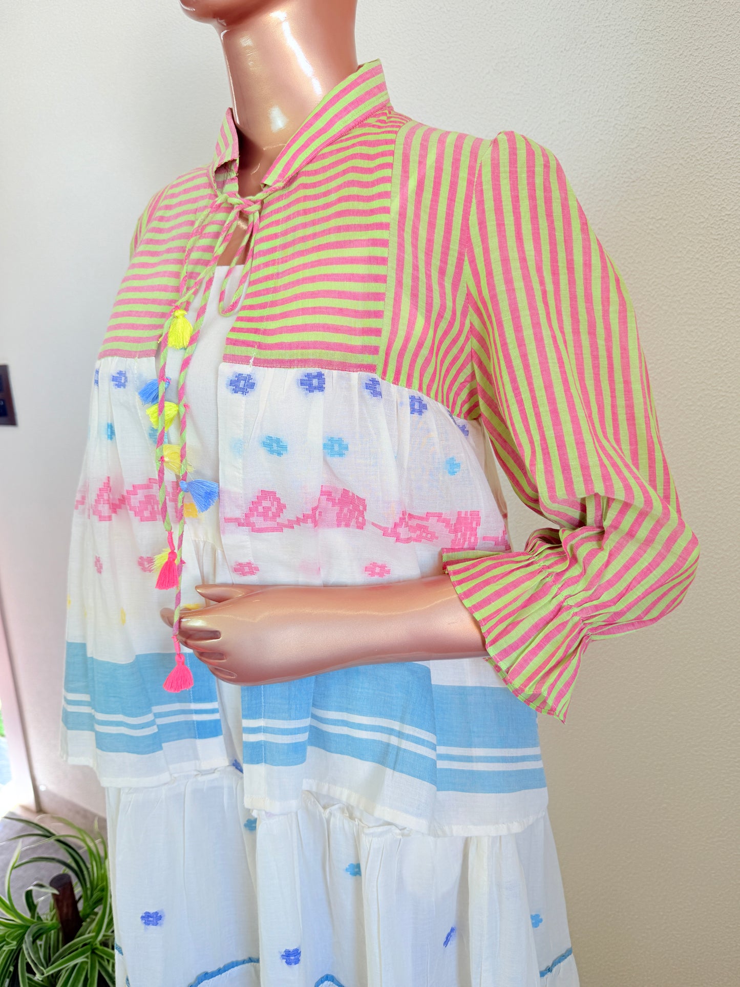 Handloom Jamdani Tunic & Jacket Set