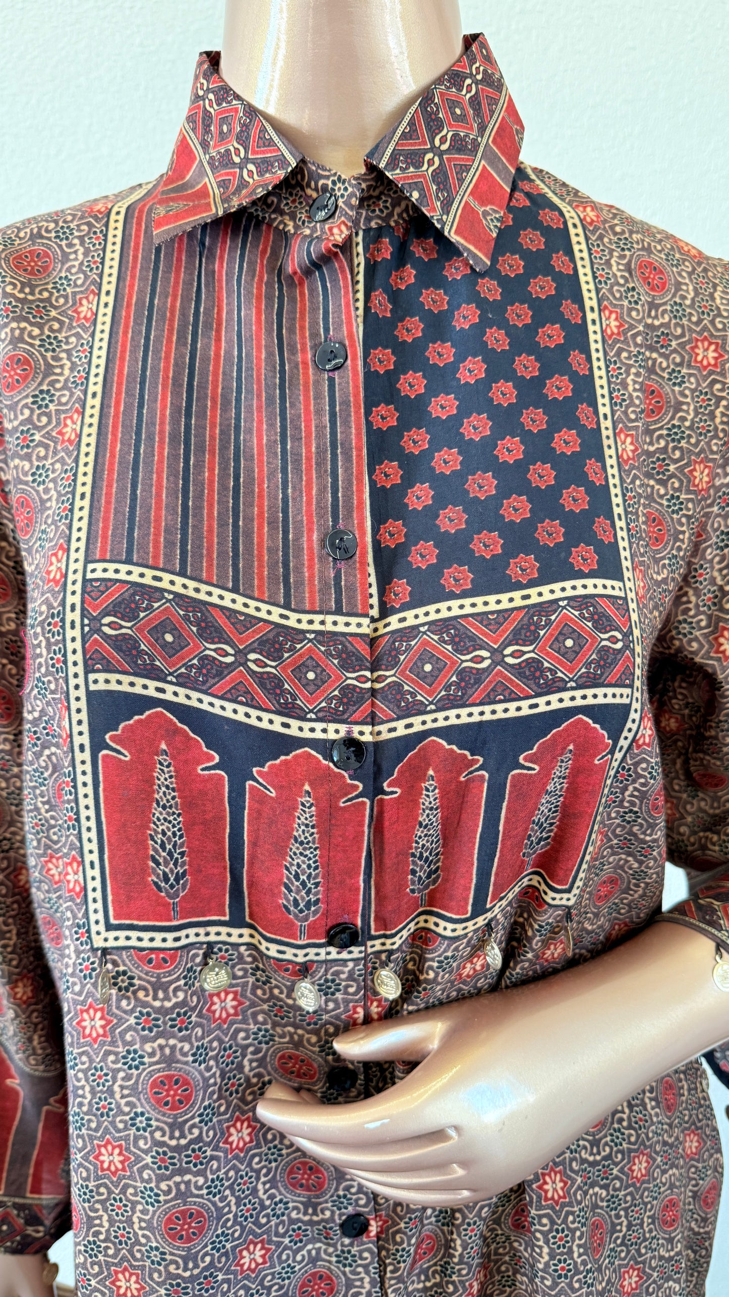 Ajrakh Print Muslin Oversized Shirt