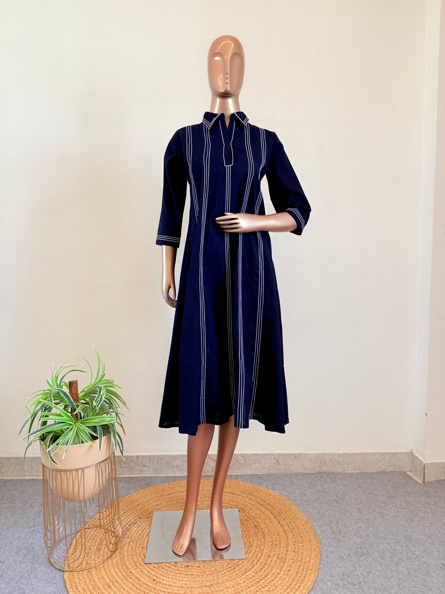 Cotton Flex A-line Tunic with Dori Work