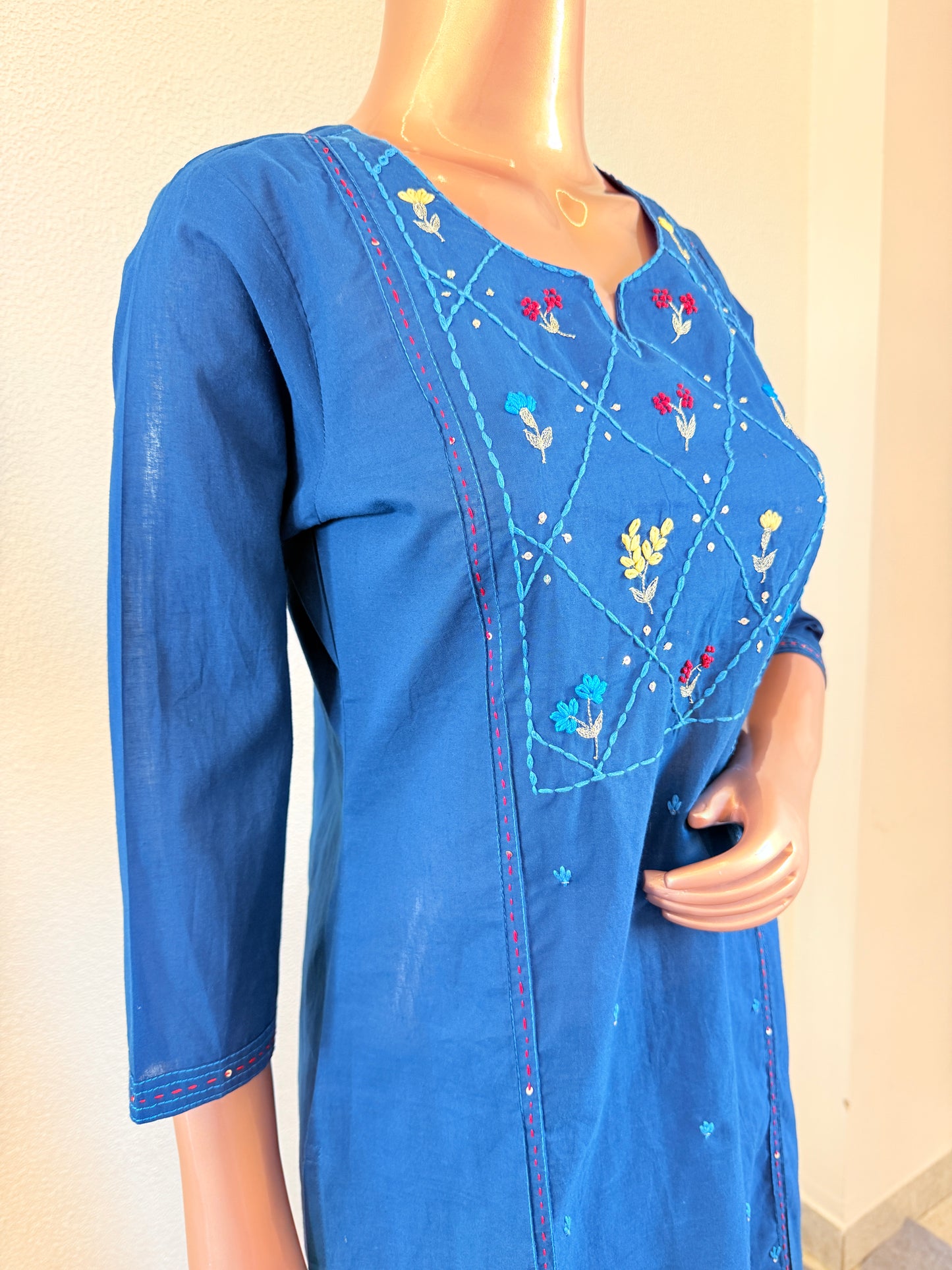 Cotton Suit with Handpainted Mul Dupatta