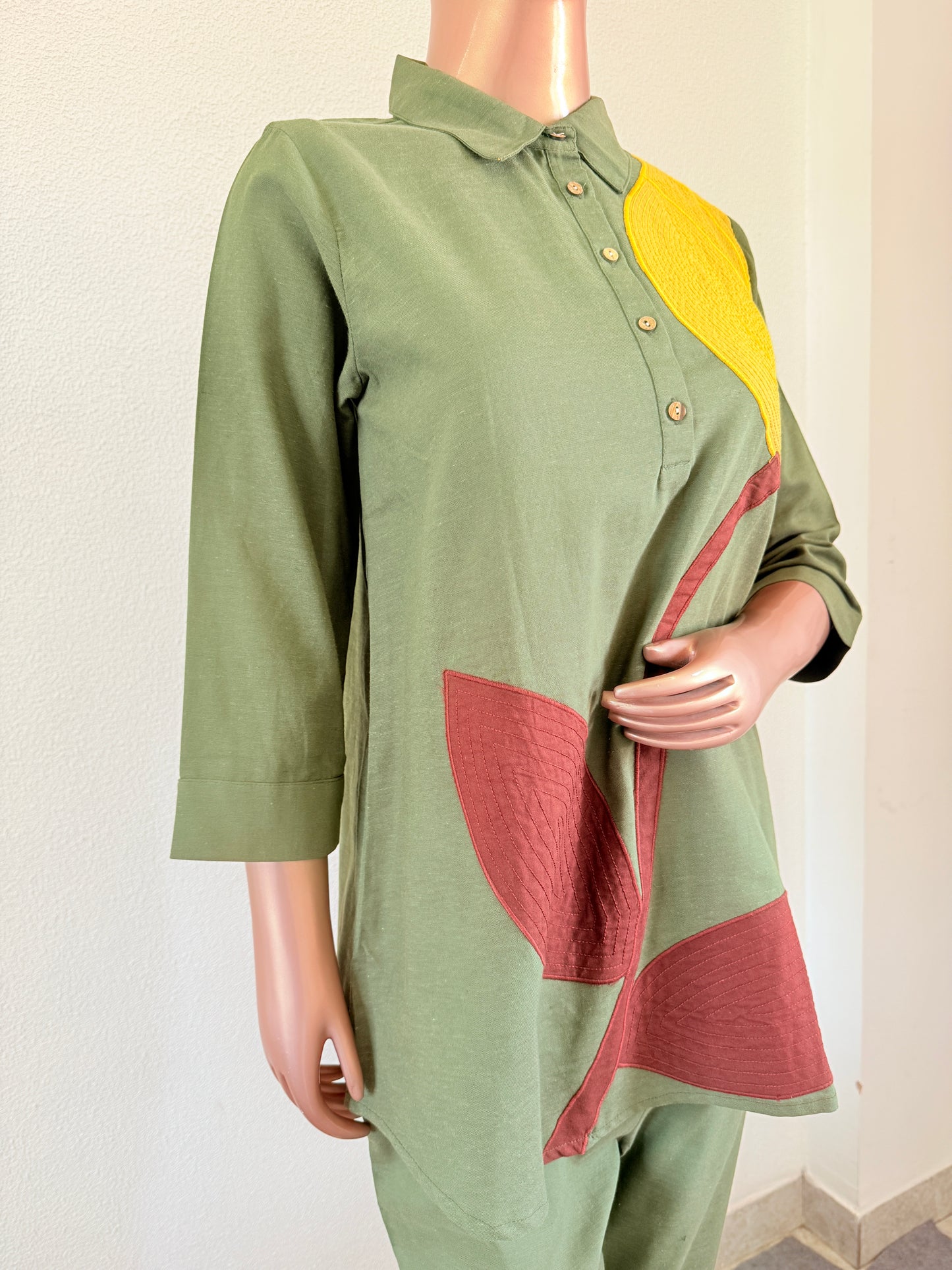 Cotton Co-ord Set with Patch Work
