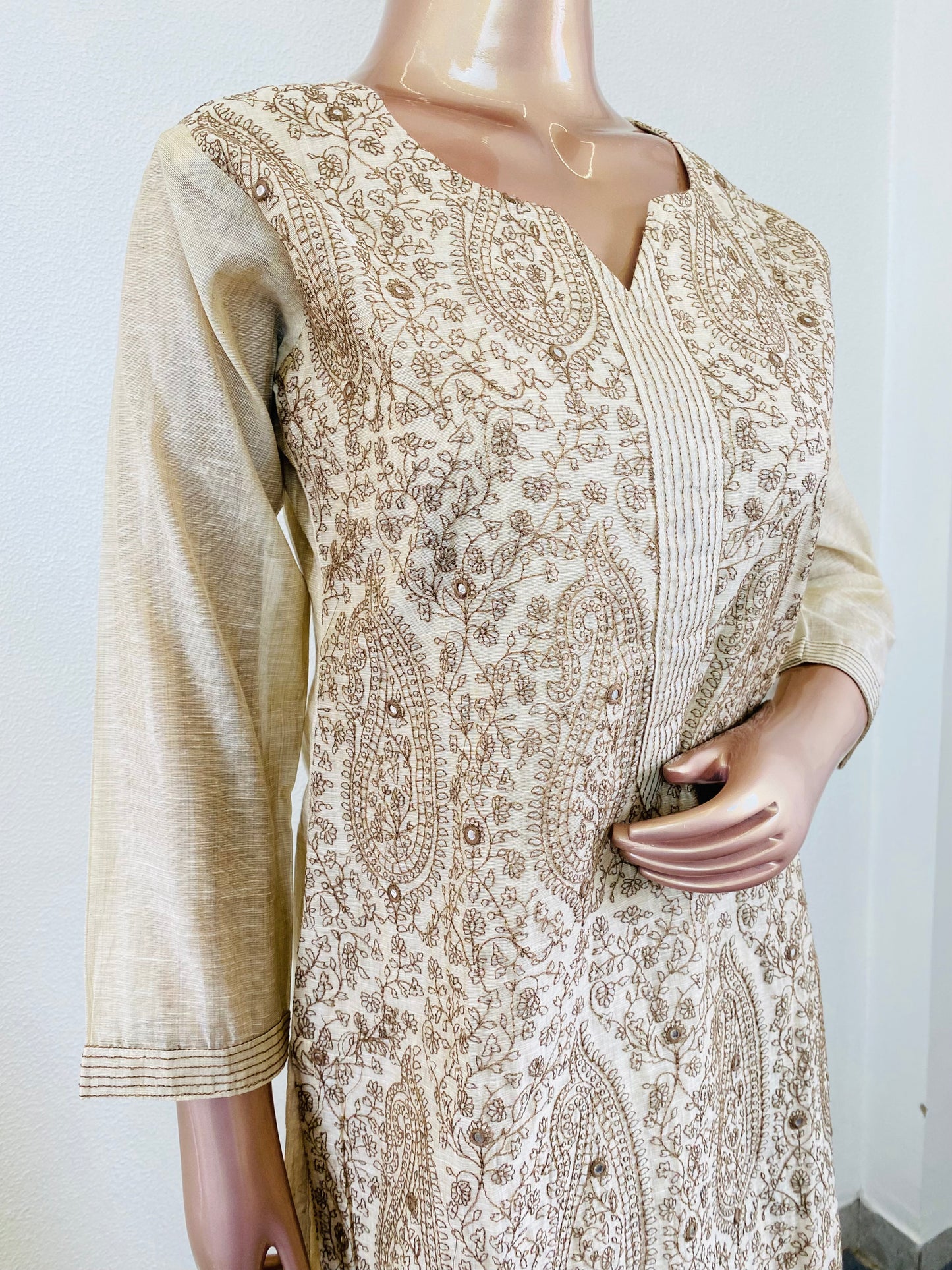 Chanderi Suit set with Jaal Work