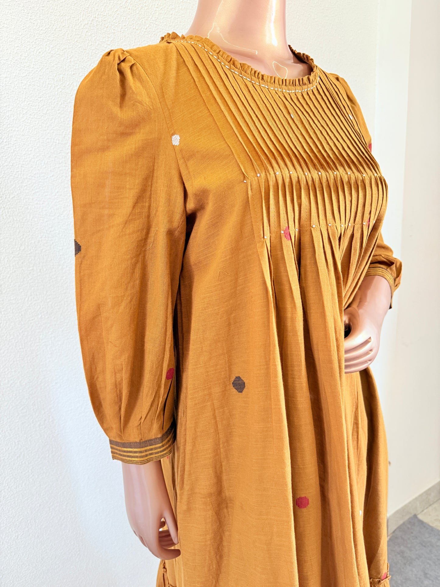 Jamdani Tunic with Pintuck Yoke