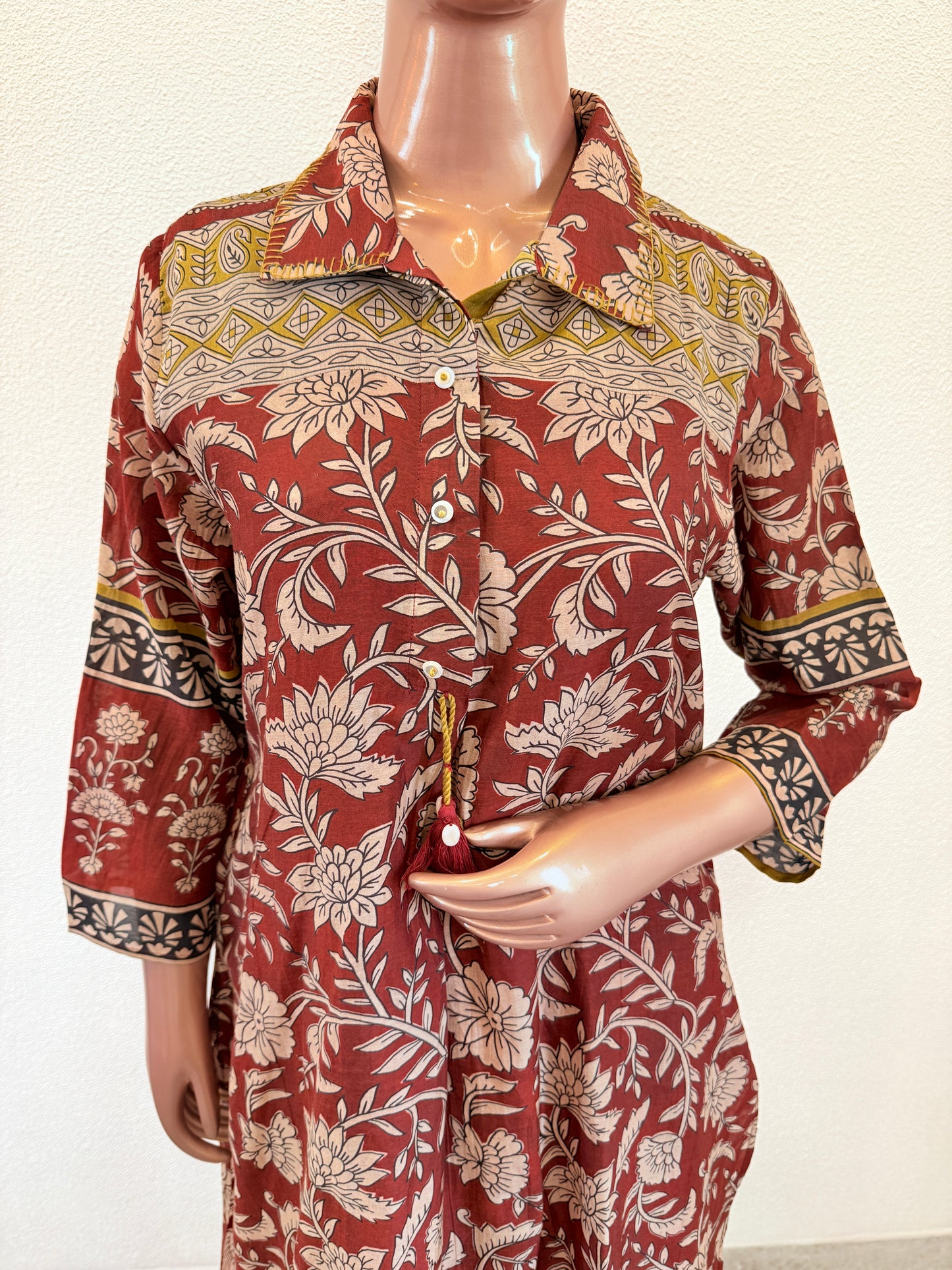 Ajrakh Print Mul Chanderi Kurta Pant Set