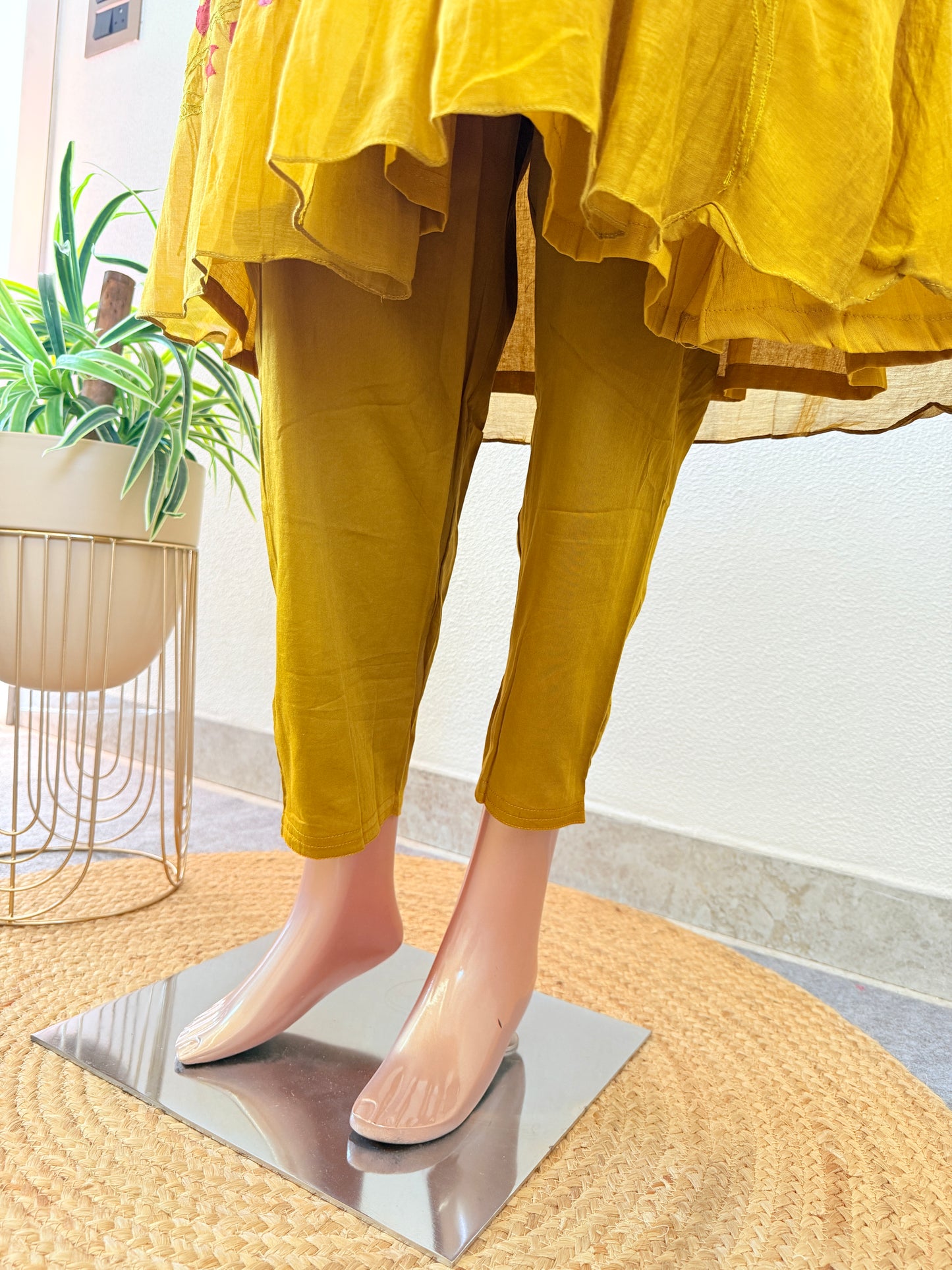 Mul Chanderi Suit Set with Appliqué Work