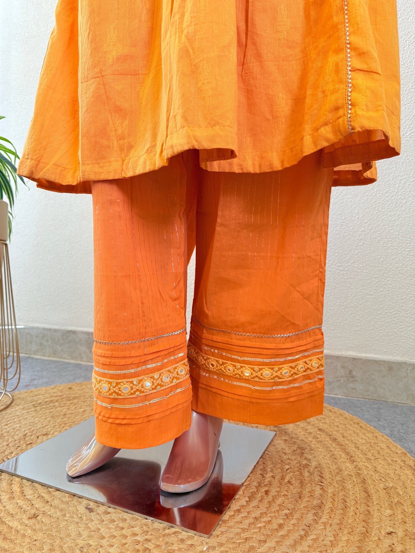 Dobby cotton suit set with Kota Doria Lehriya Dupatta