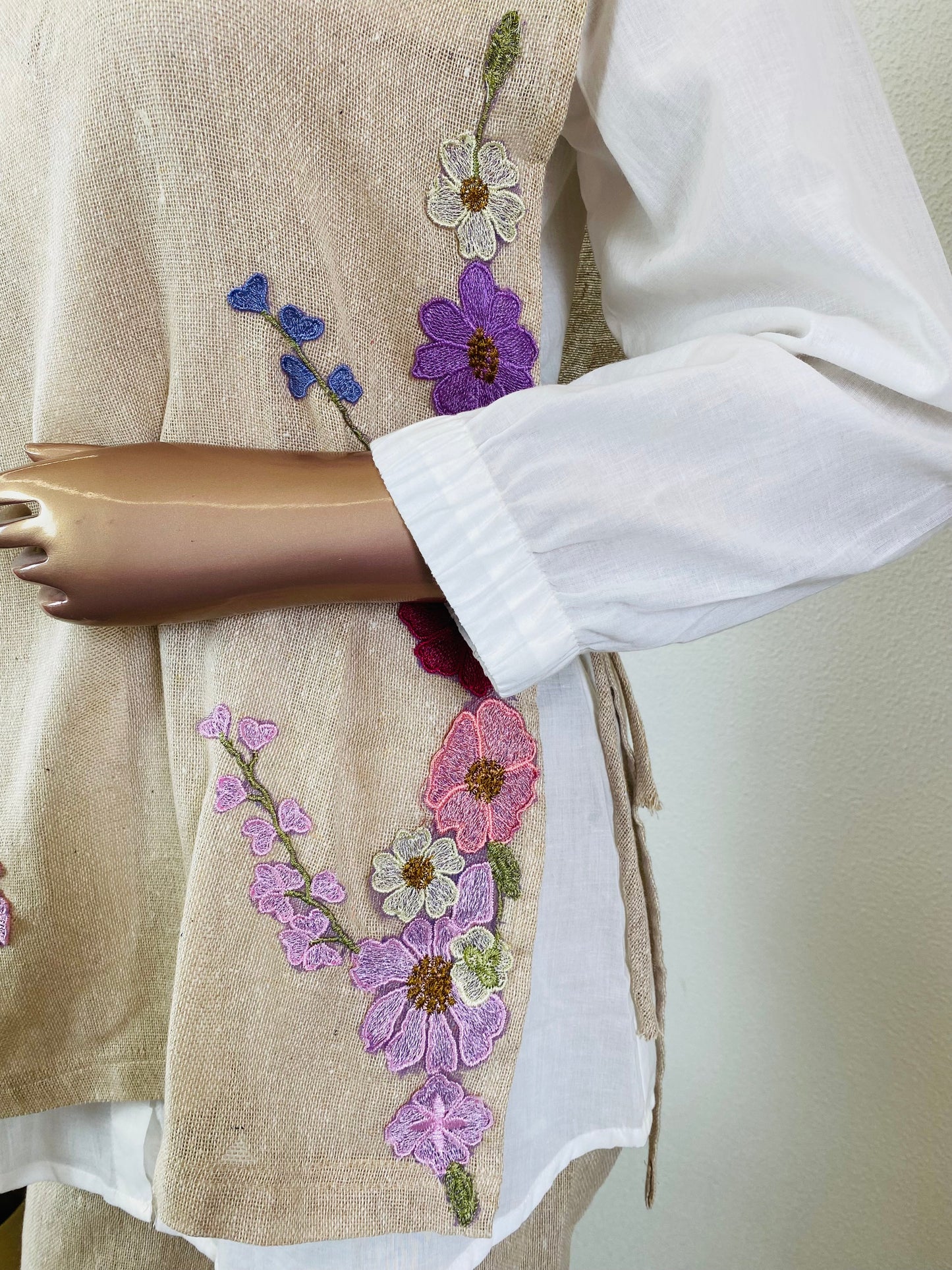 Jute Coord Set with Mul Shirt