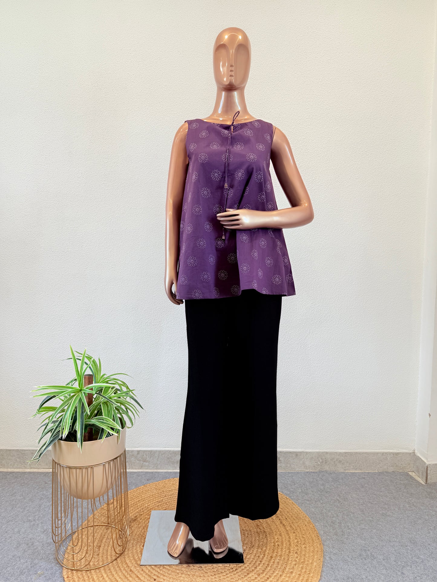 A-line sleevesless Cotton Top