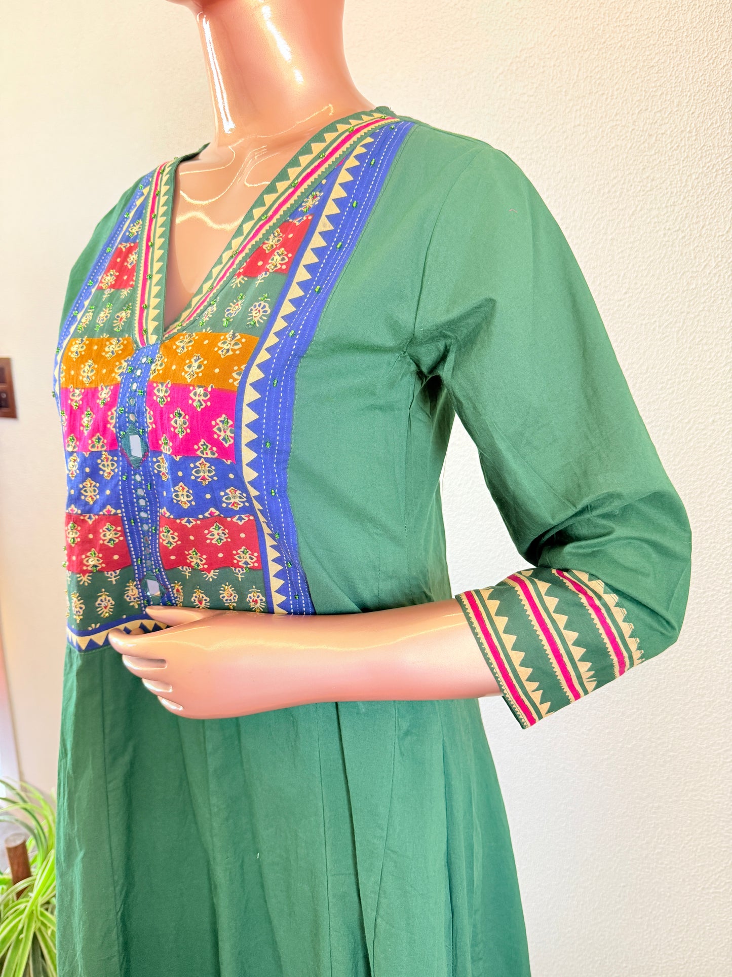 Cotton Frock Suit with Printed Mul Dupatta